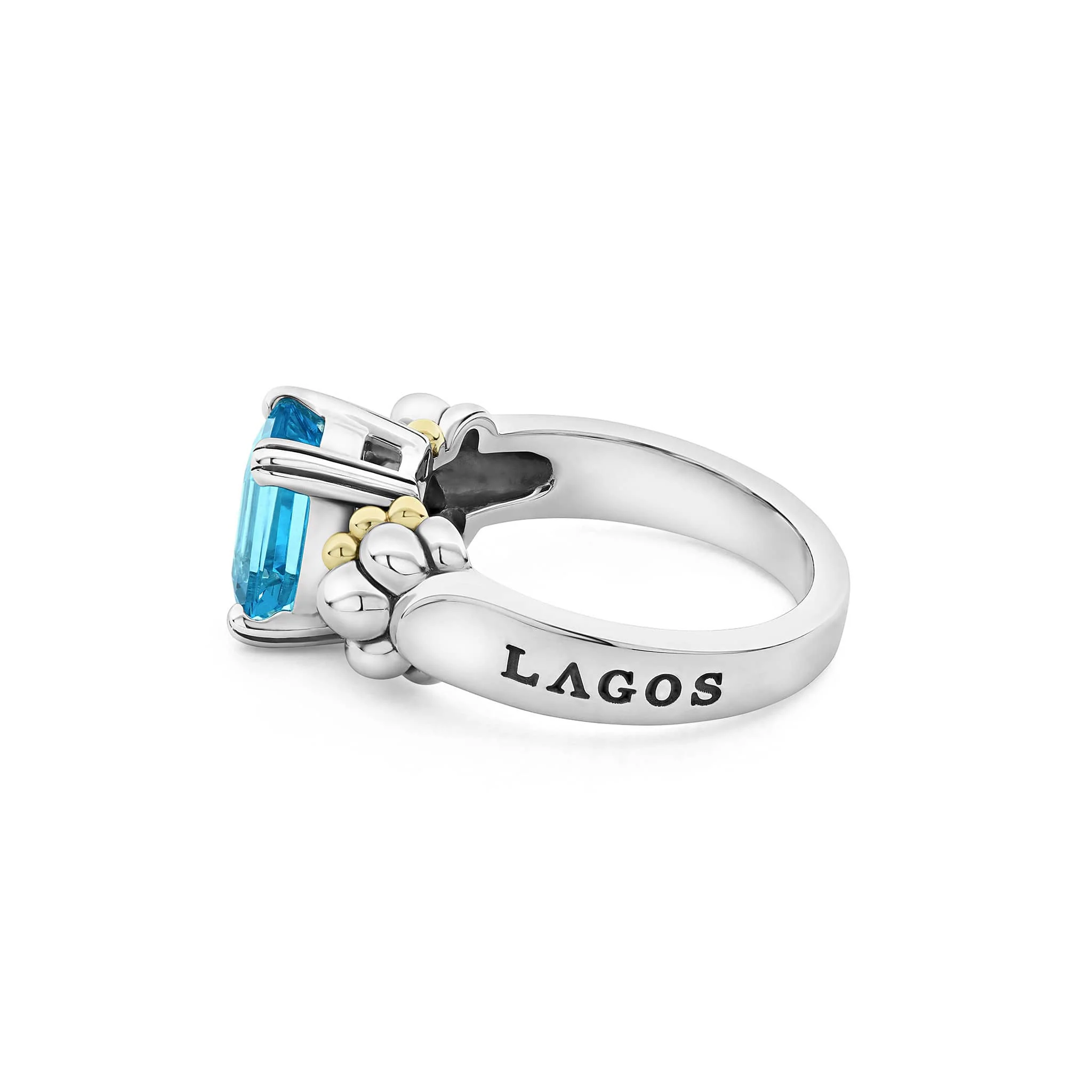 Glacier Small Emerald-Cut Swiss Blue Topaz Ring - Image 4
