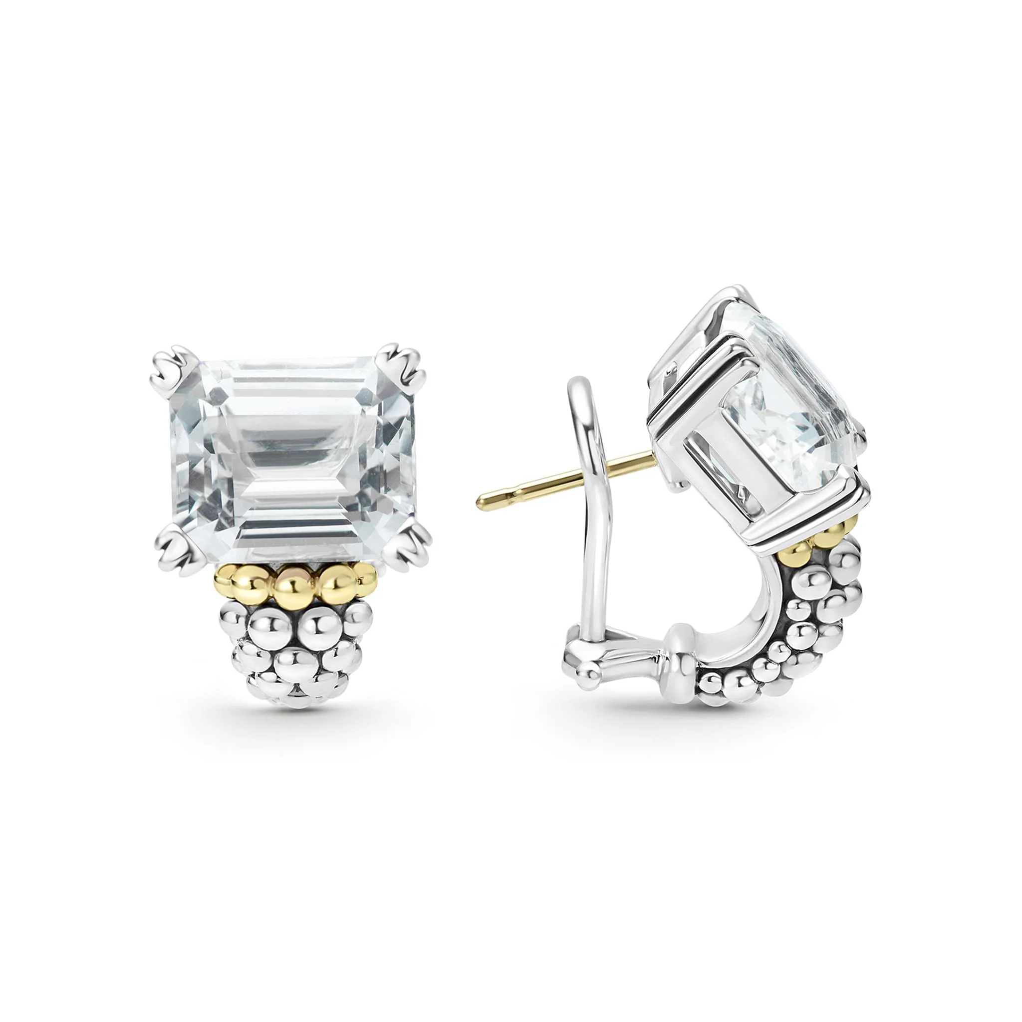 Glacier Large White Topaz Huggie Earrings