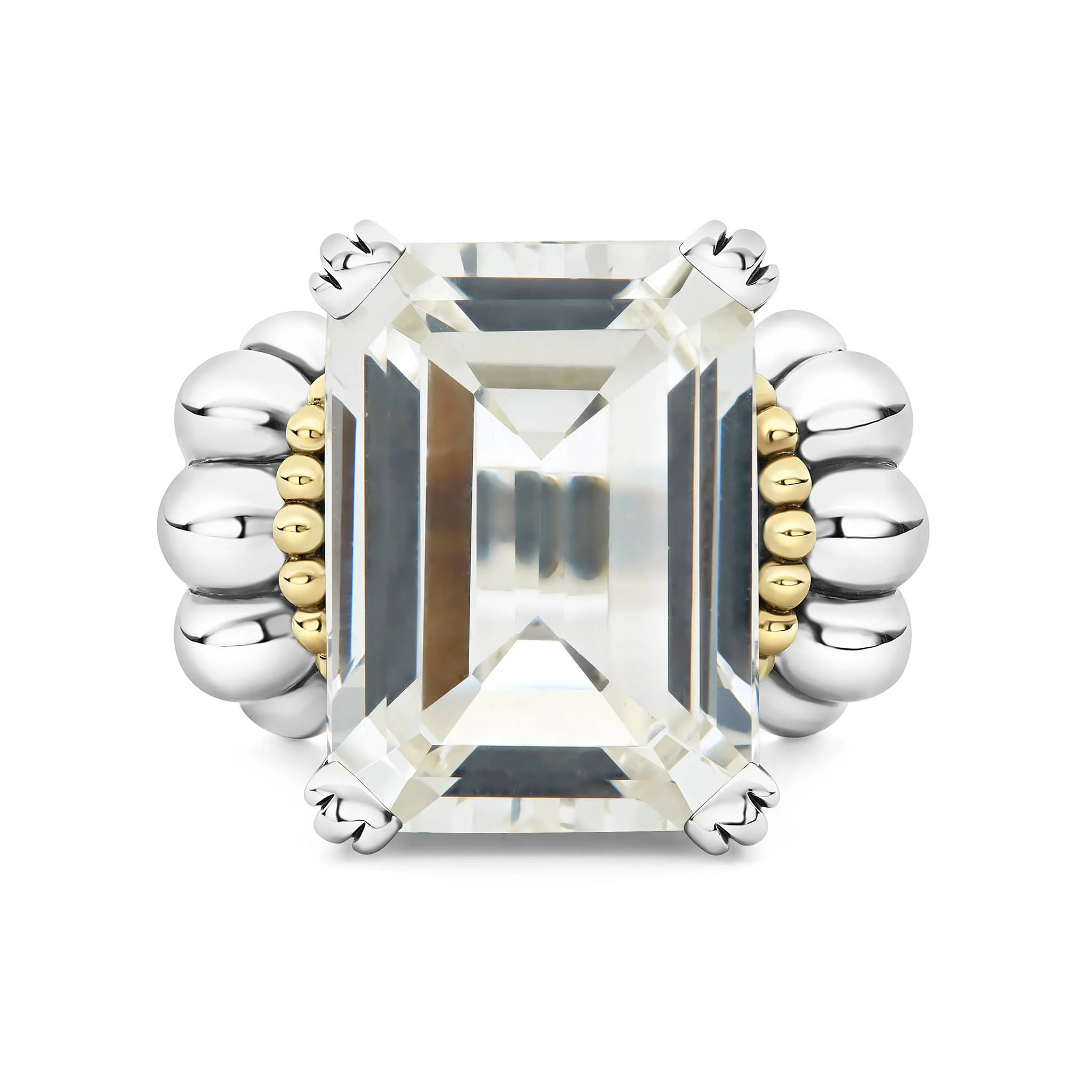 Glacier Extra Large Emerald-Cut White Topaz Ring - Image 3