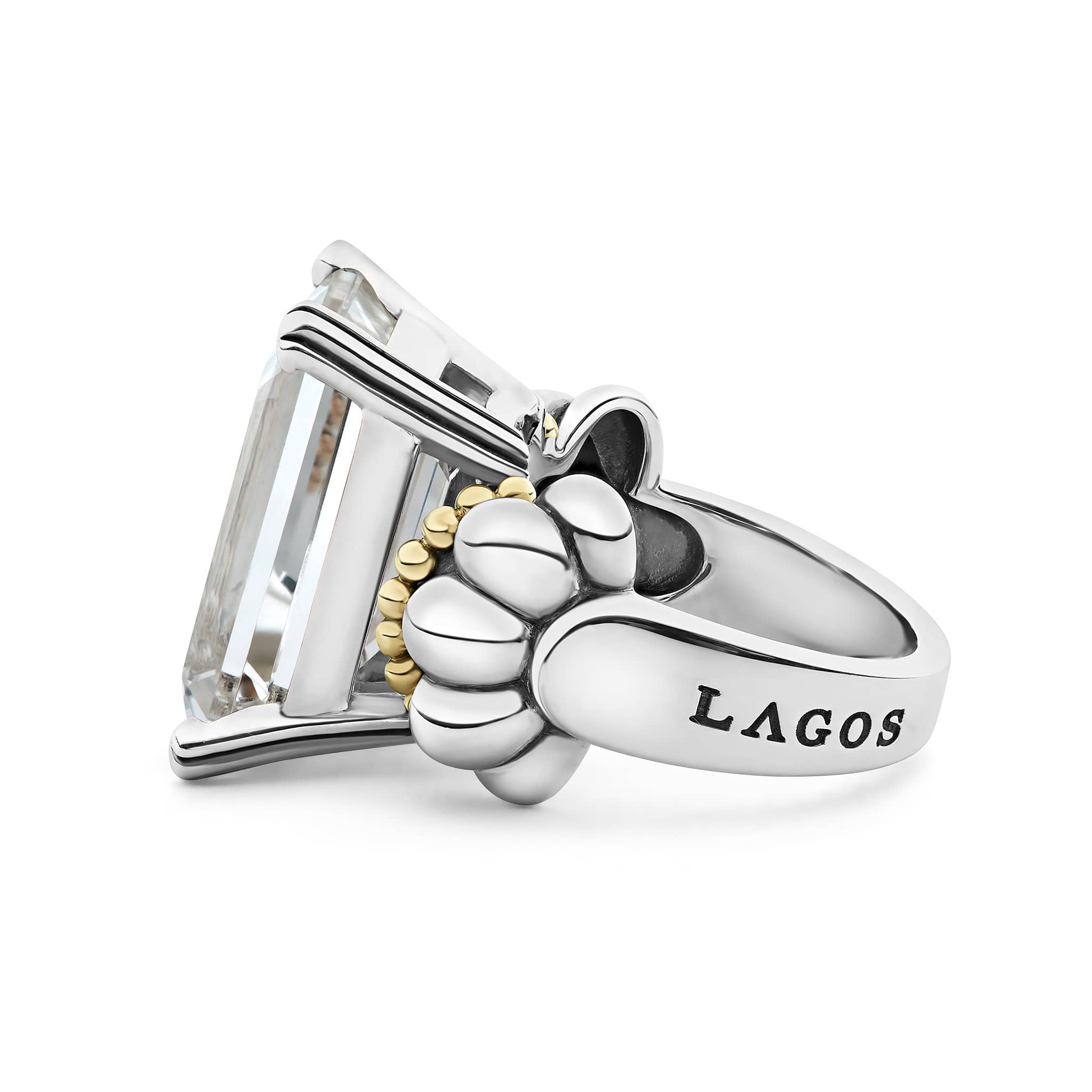 Glacier Extra Large Emerald-Cut White Topaz Ring - Image 4
