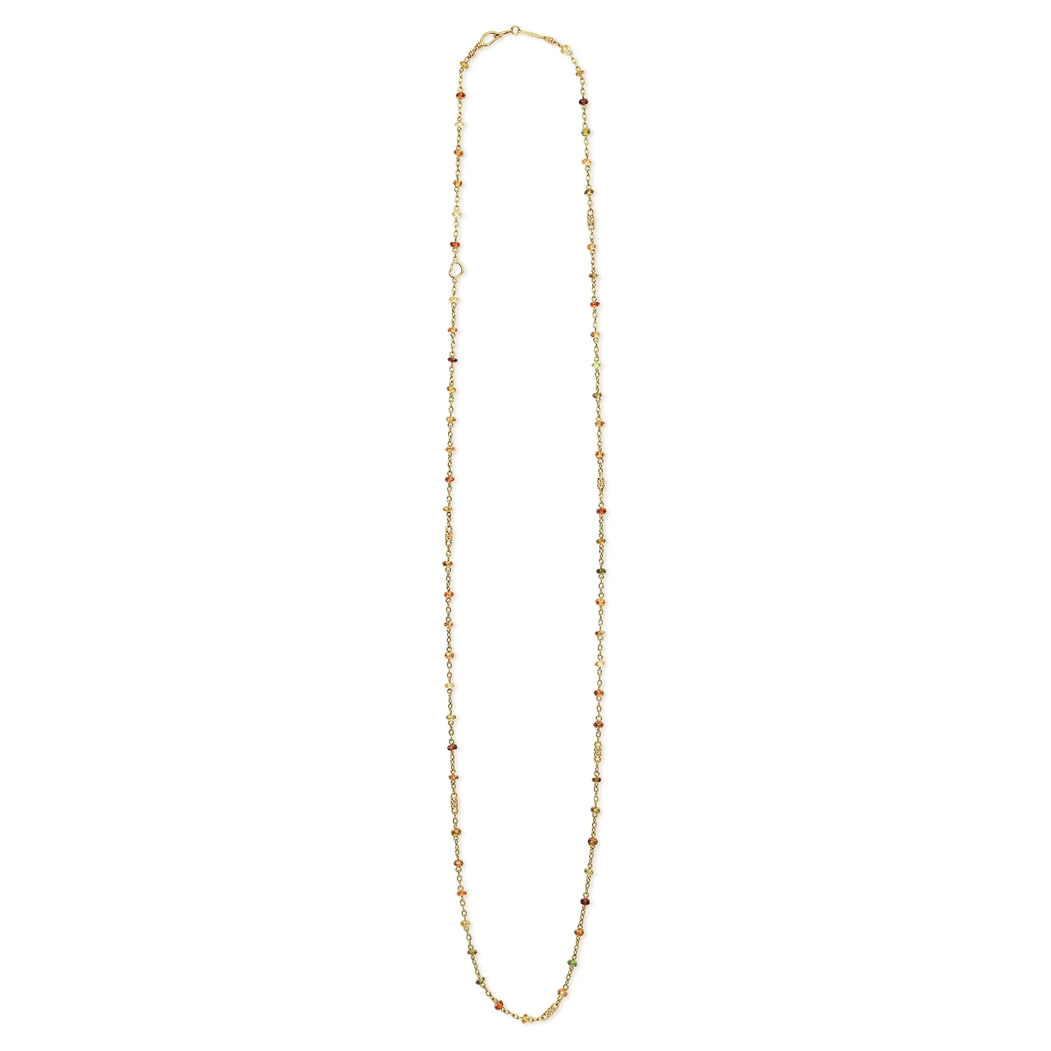 18K Caviar Gold & Tourmaline Station Necklace - Image 2