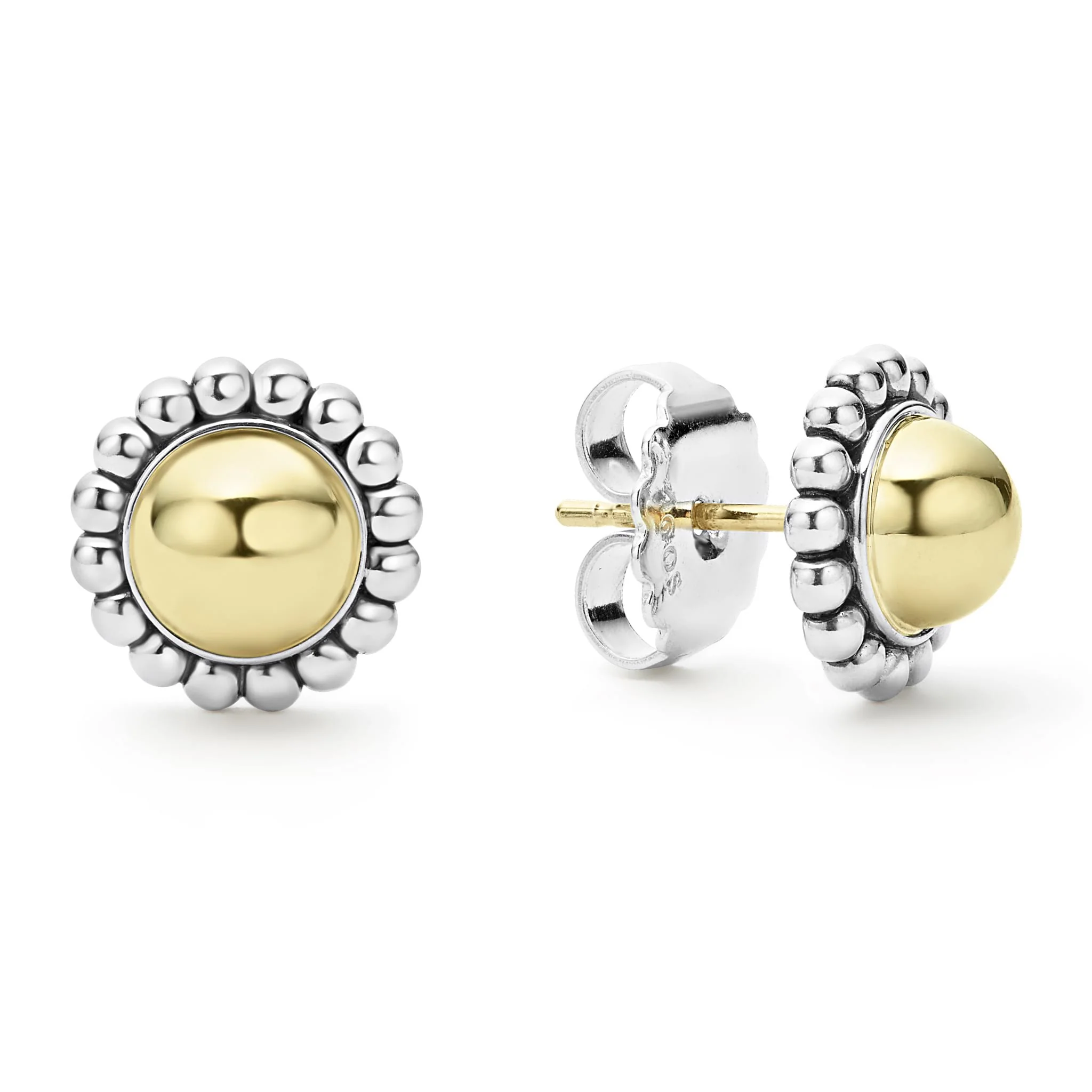 High Bar Two-Tone Caviar Stud Earrings - Image 3