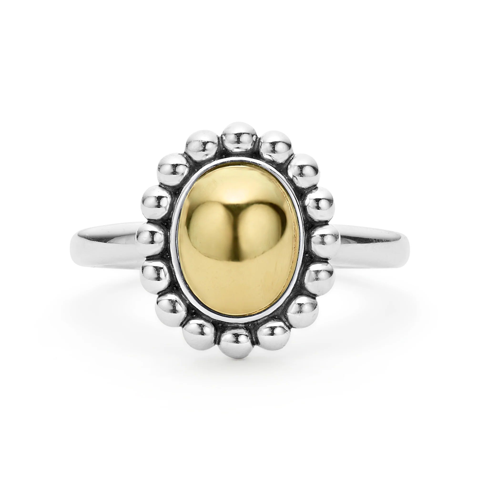 High Bar 18K Gold Caviar Dome Ring - Image 3