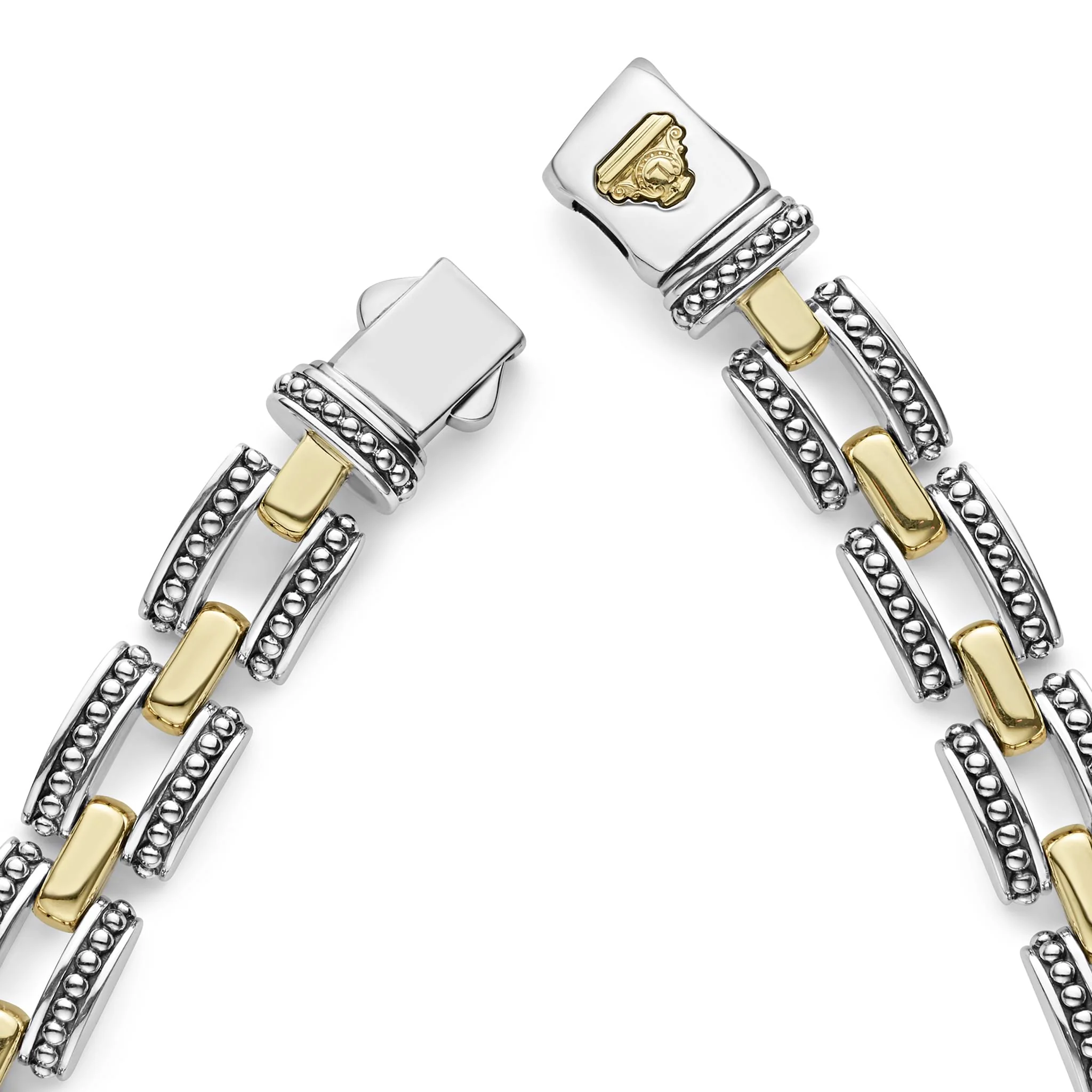 High Bar Two-Tone Caviar Link Necklace - Image 4