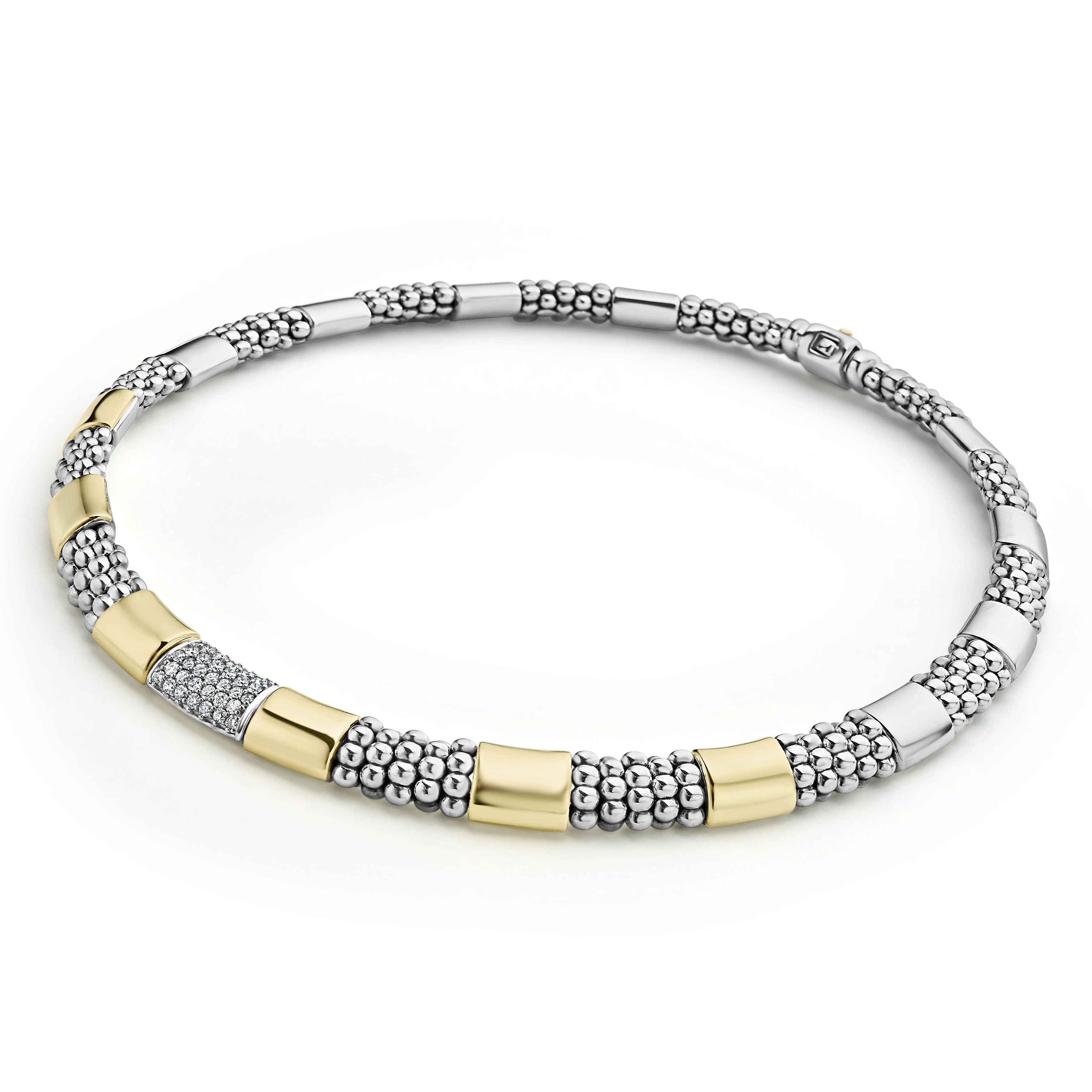 High Bar Two-Tone Station Diamond Necklace - Image 4