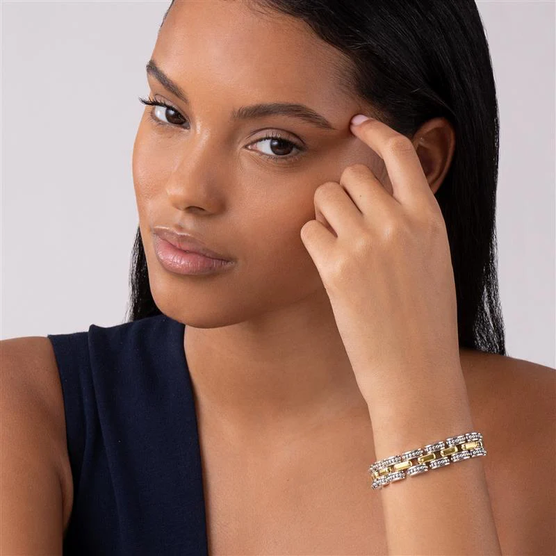 High Bar Two-Tone Caviar Link Bracelet - Image 2