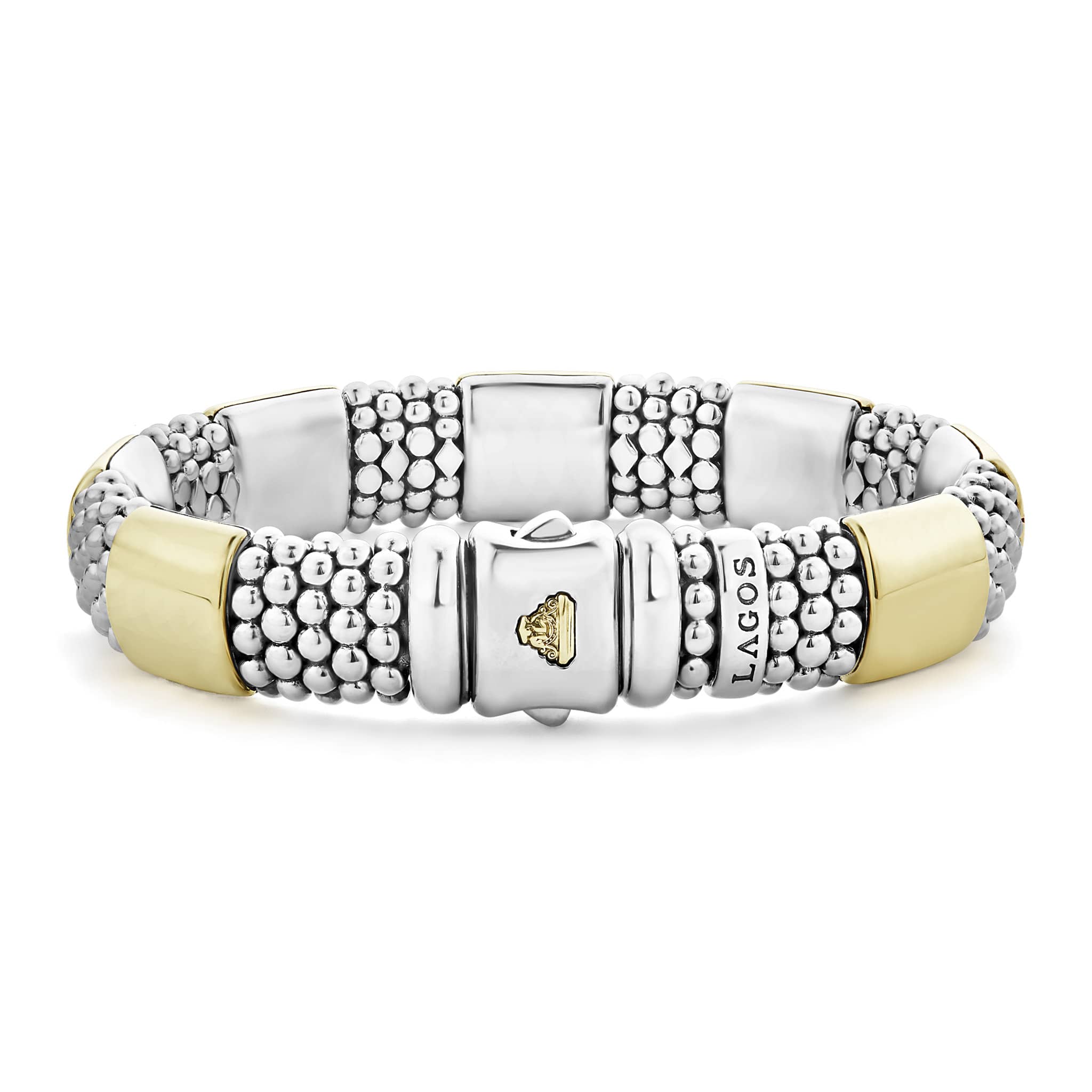High Bar Gold Station Caviar Bracelet | 12mm - Image 5
