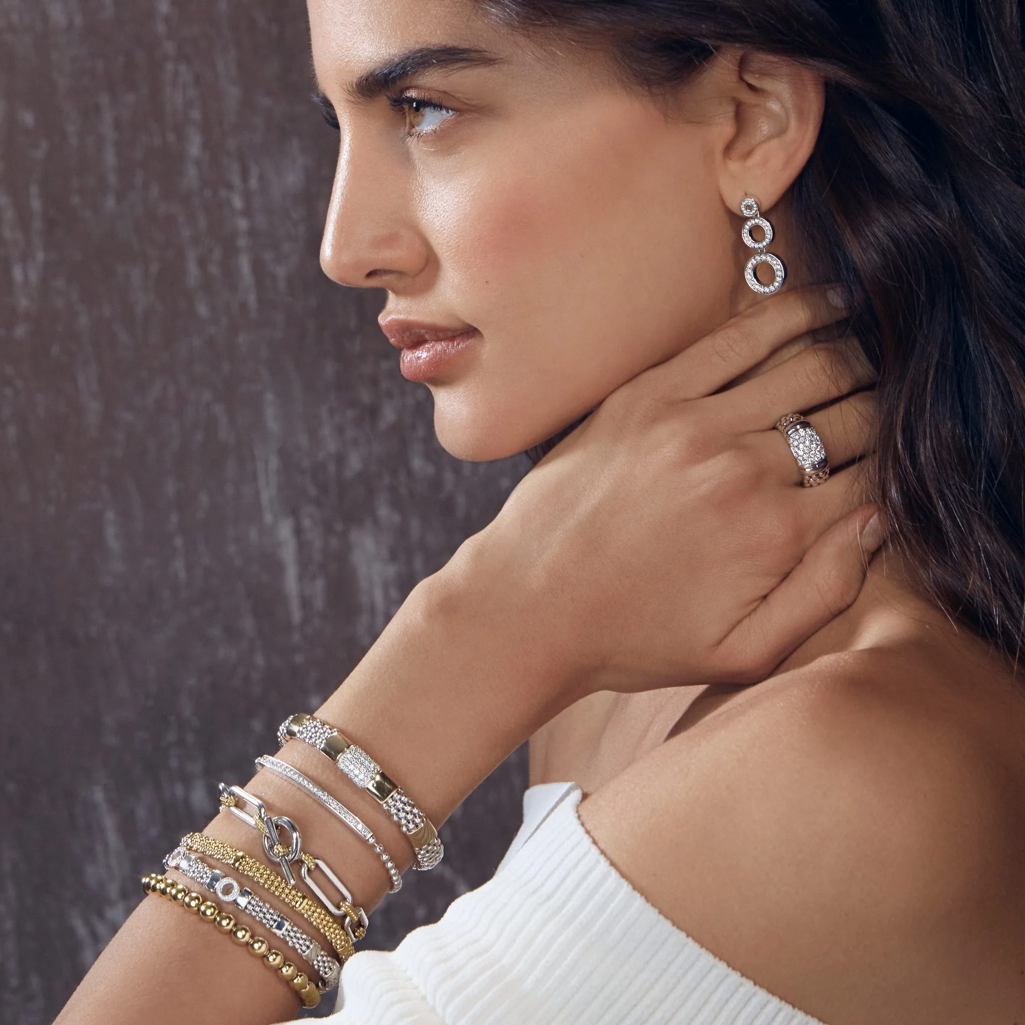 High Bar Two-Tone Diamond Bracelet | 9mm - Image 6