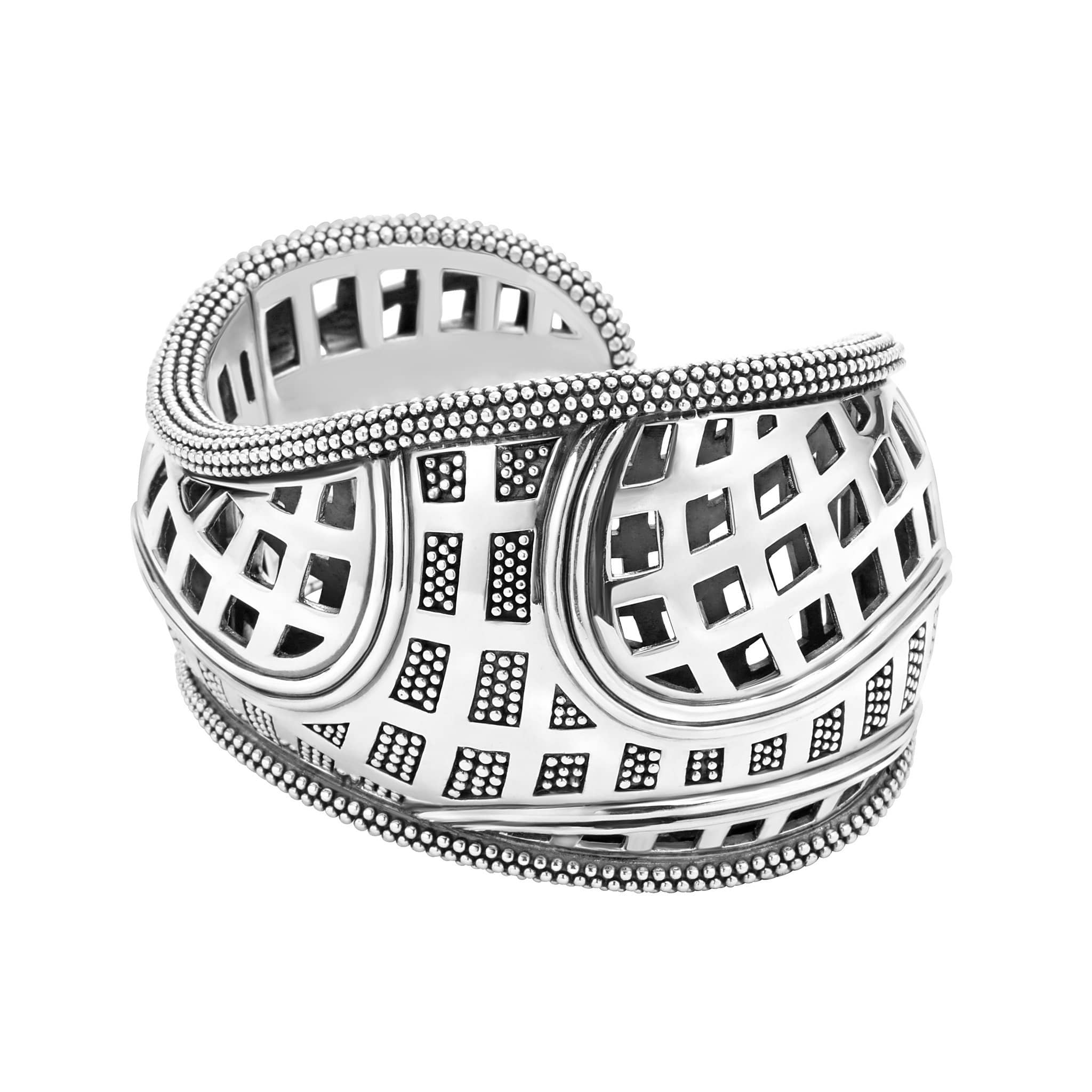Keep Memory Alive Sterling Silver Sculptural Statement Cuff Bracelet - Image 3