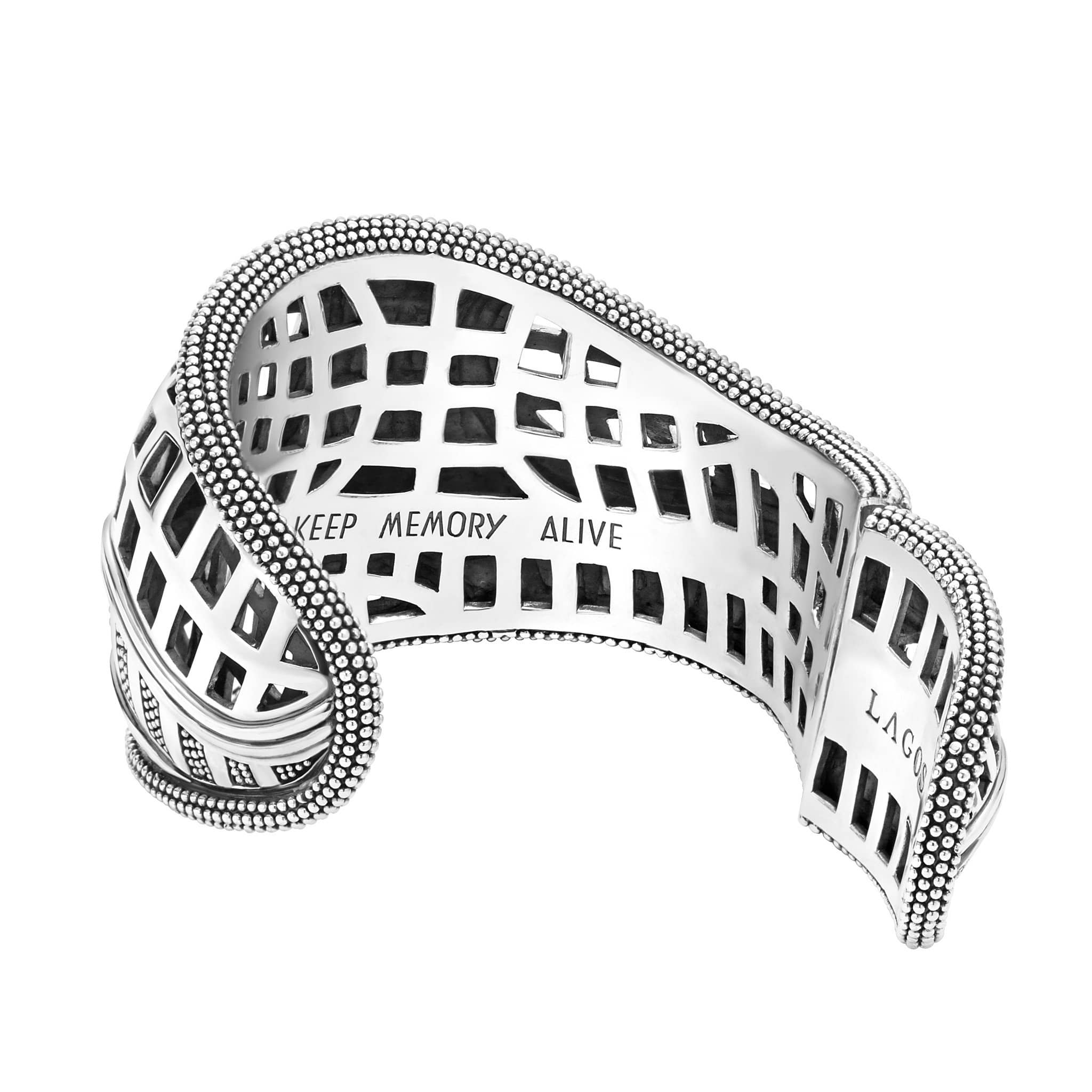 Keep Memory Alive Sterling Silver Sculptural Statement Cuff Bracelet - Image 4