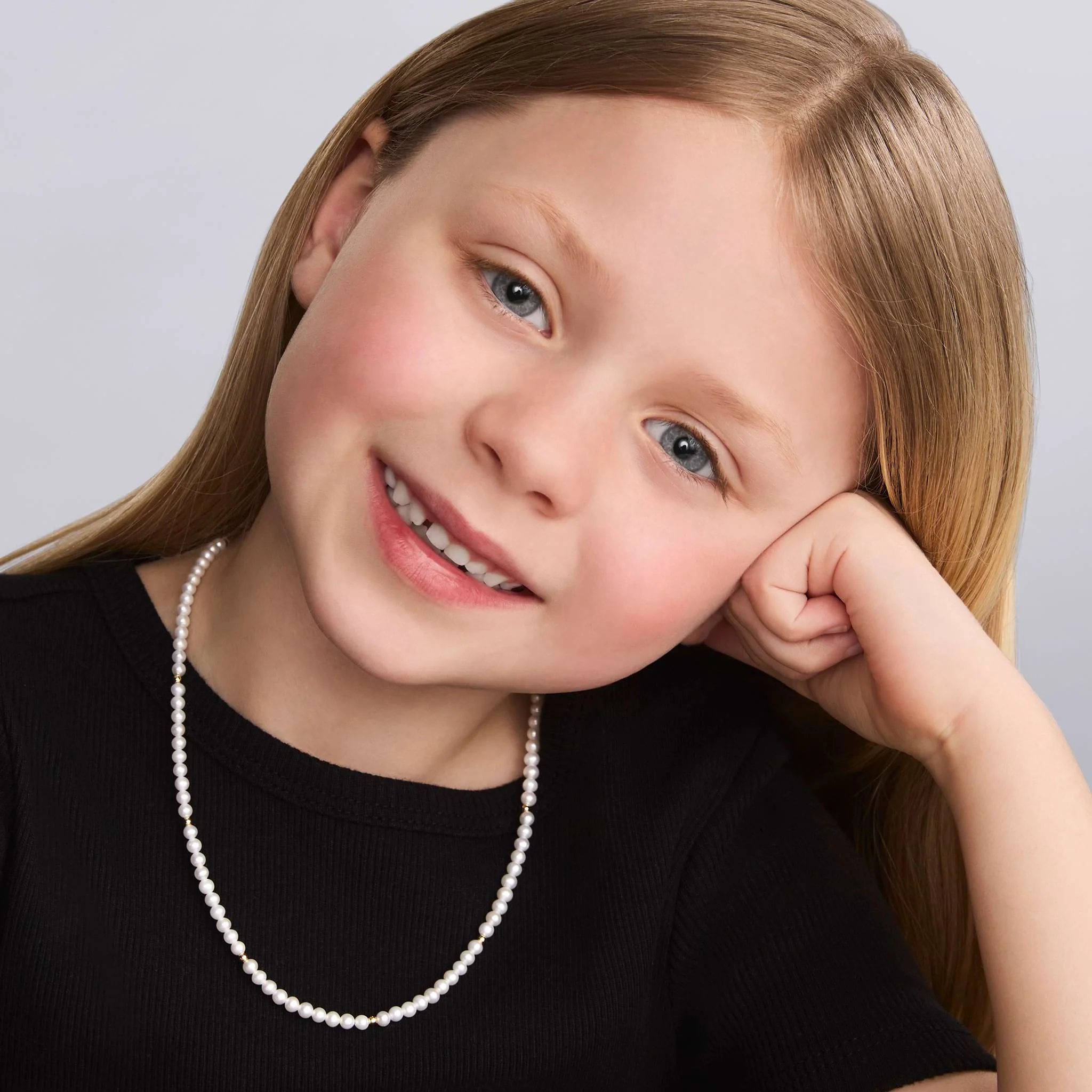Kinder Childs First Gold Station Pearl Necklace - Image 2