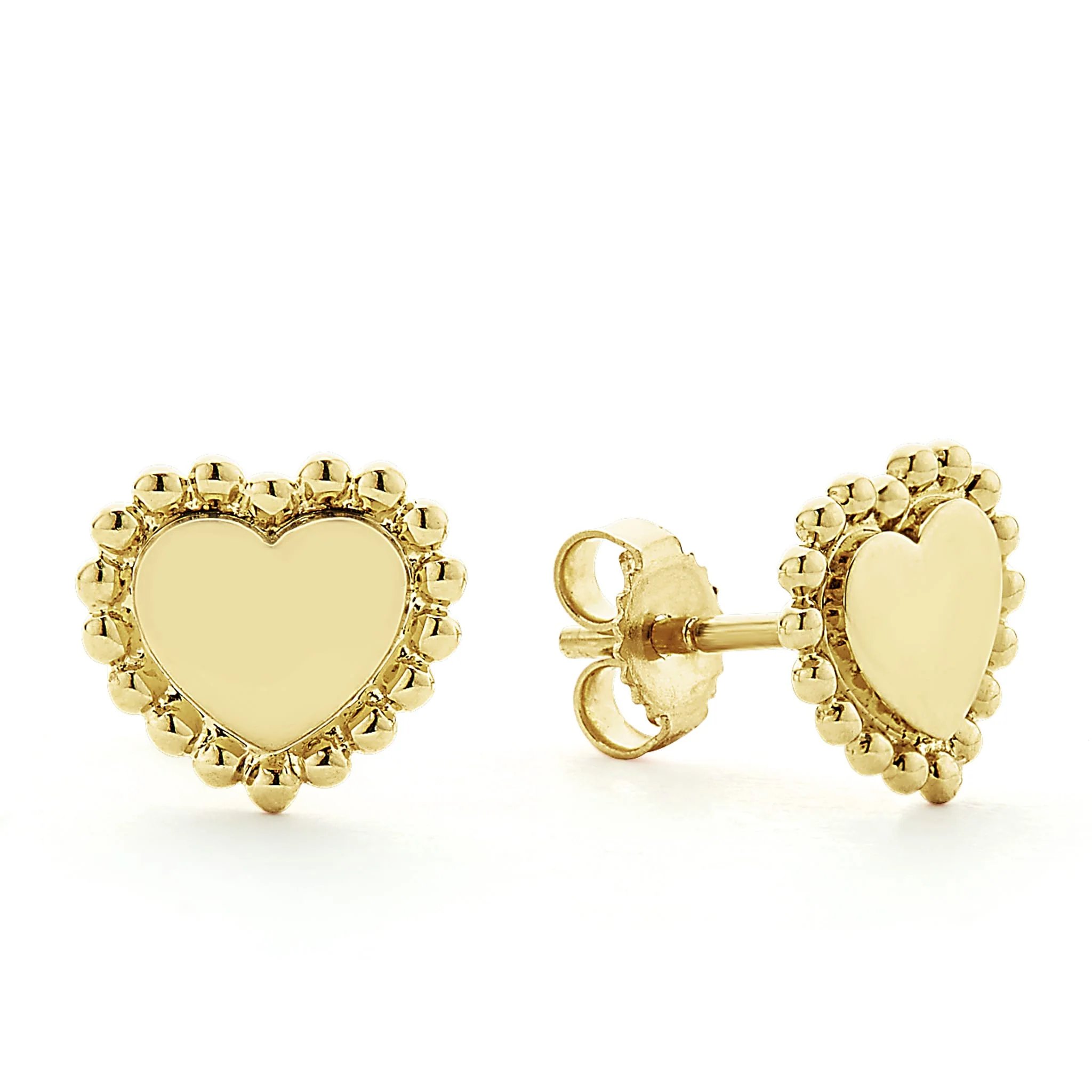 KSL 18K Gold Heart Stud Earrings - Image 3