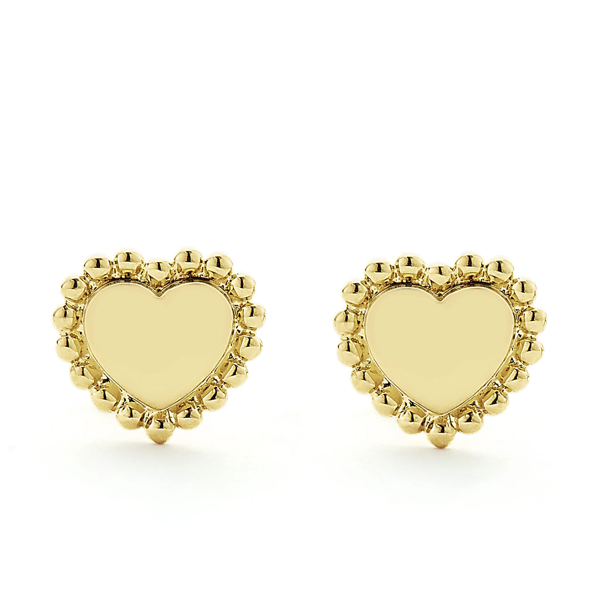 KSL 18K Gold Heart Stud Earrings - Image 4