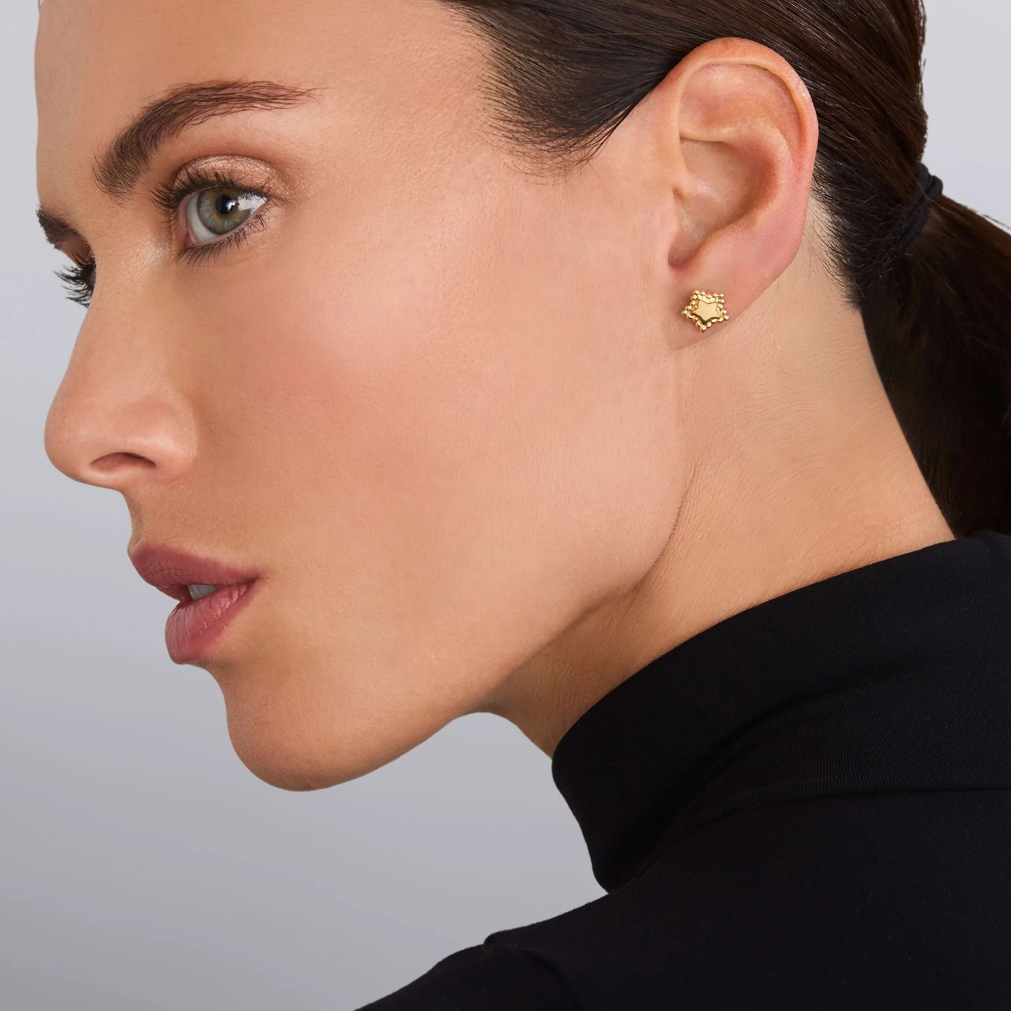KSL 18K Gold Star Stud Earrings - Image 2