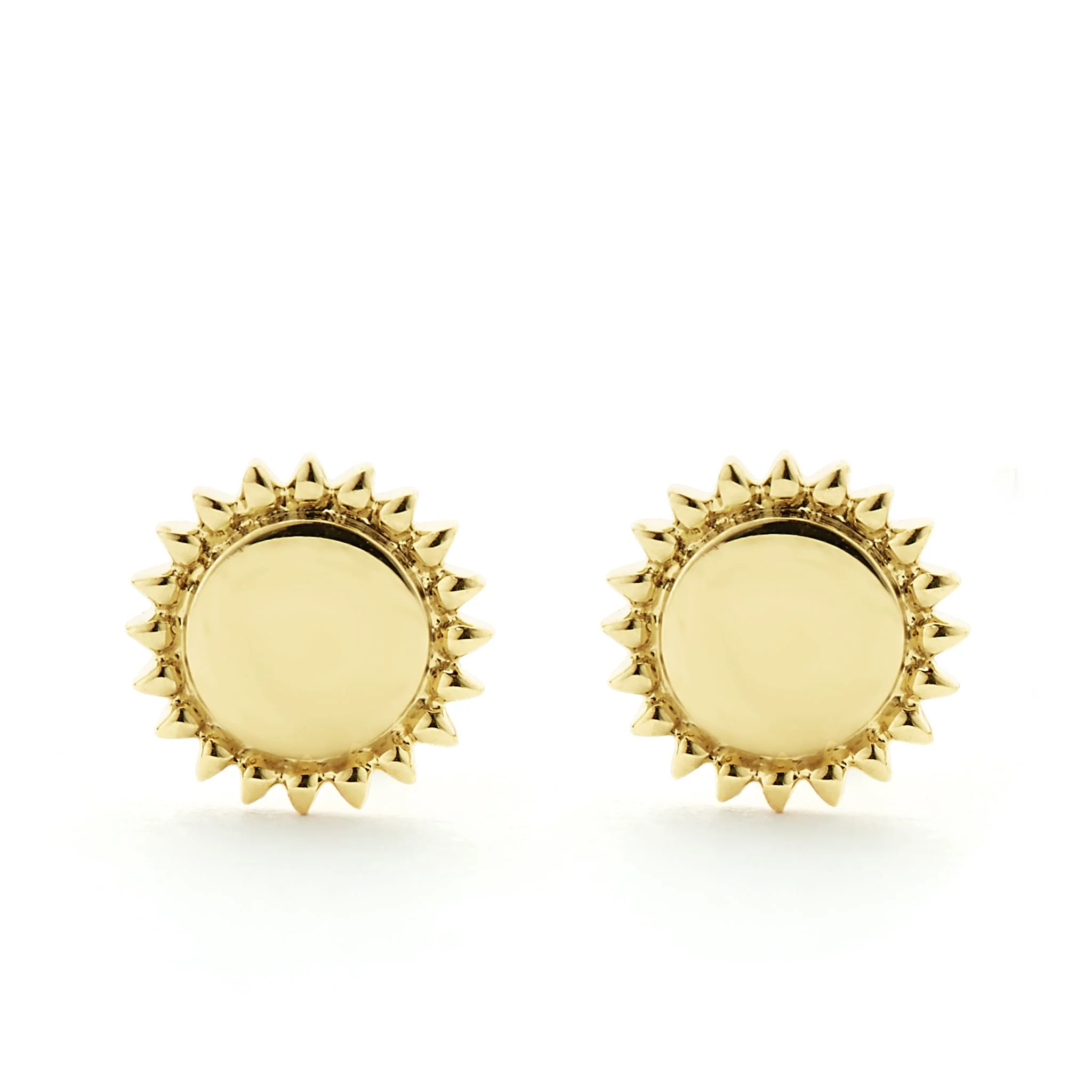 KSL 18K Gold Circle Stud Earrings - Image 4