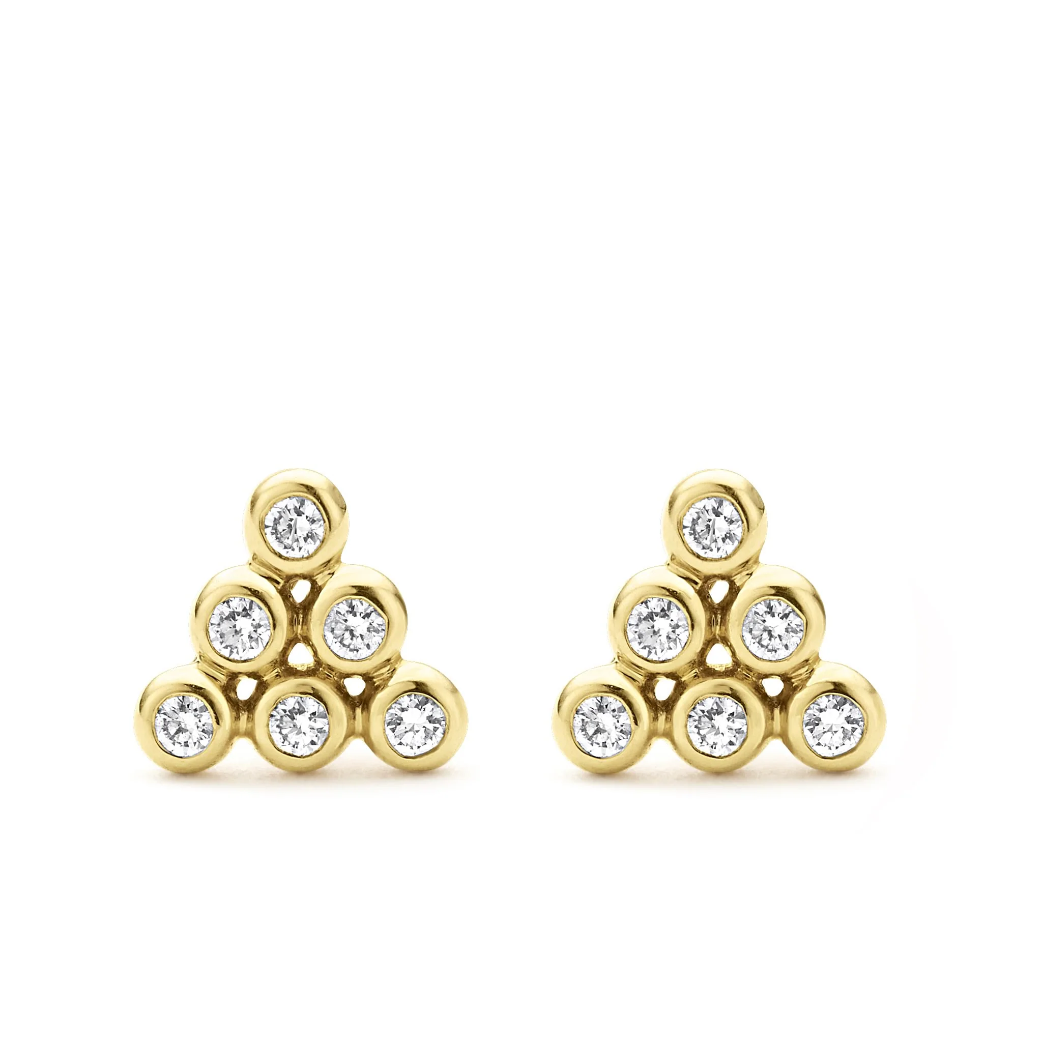 KSL 18K Gold Triangle Diamond Stud Earrings - Image 4