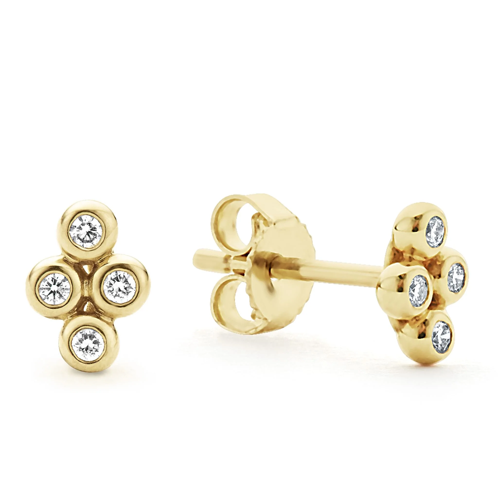 KSL 18K Gold Diamond Stud Earrings - Image 3
