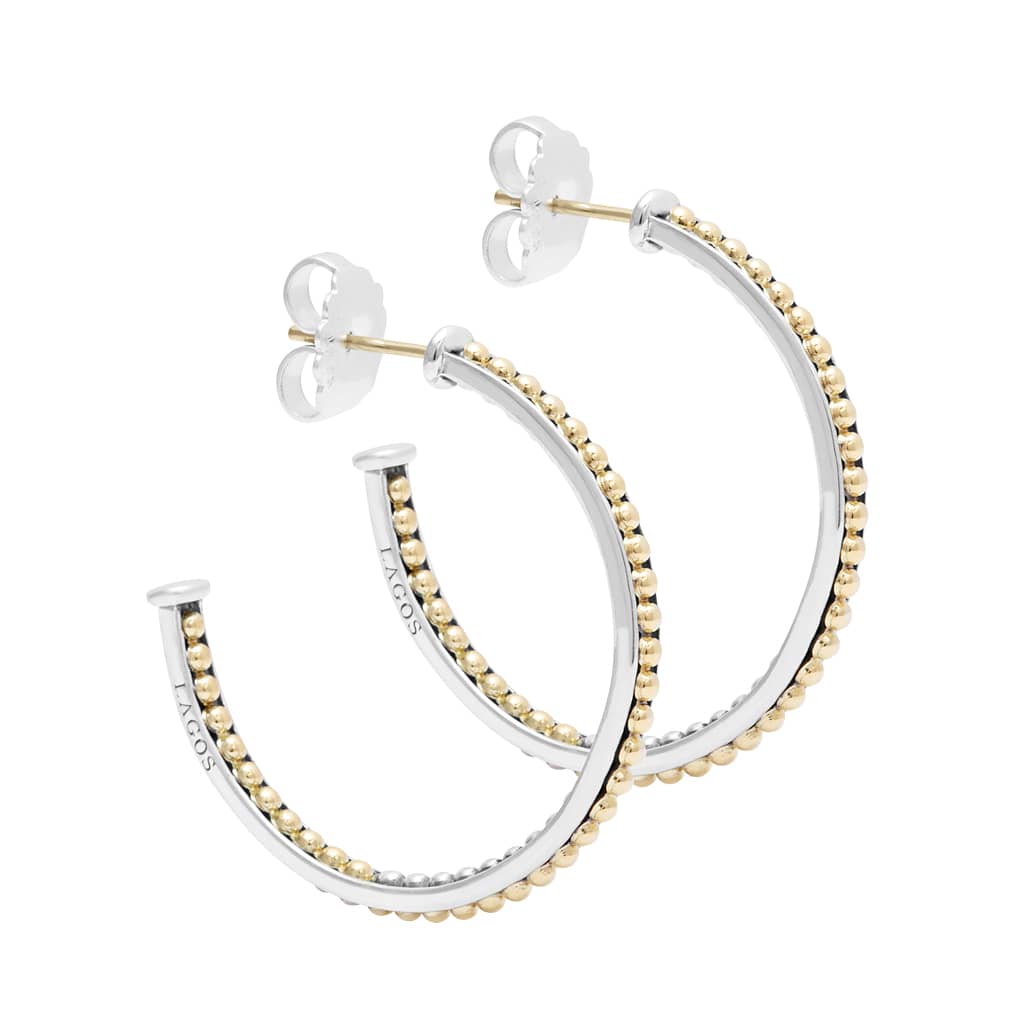 KSL Medium Two-Tone Hoop Earrings - Image 3