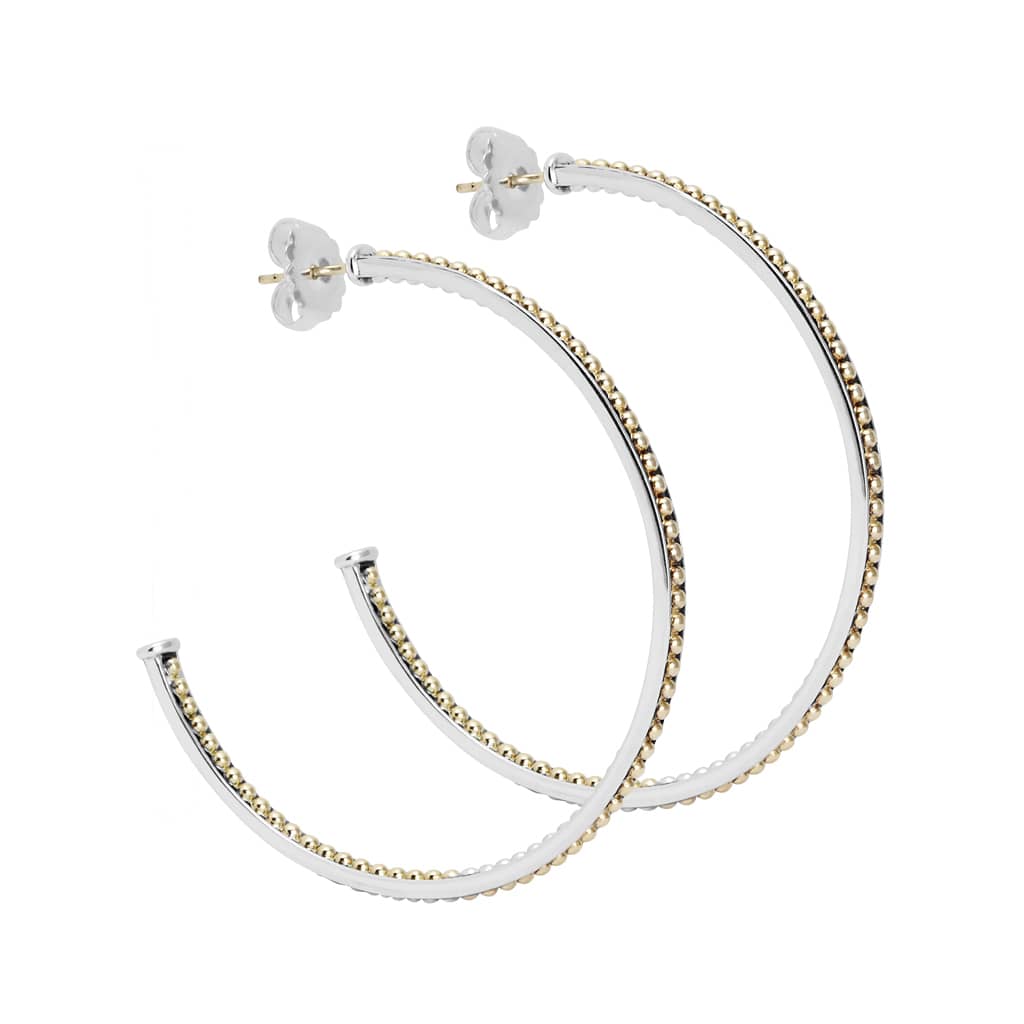 KSL Large Two-Tone Hoop Earrings - Image 3