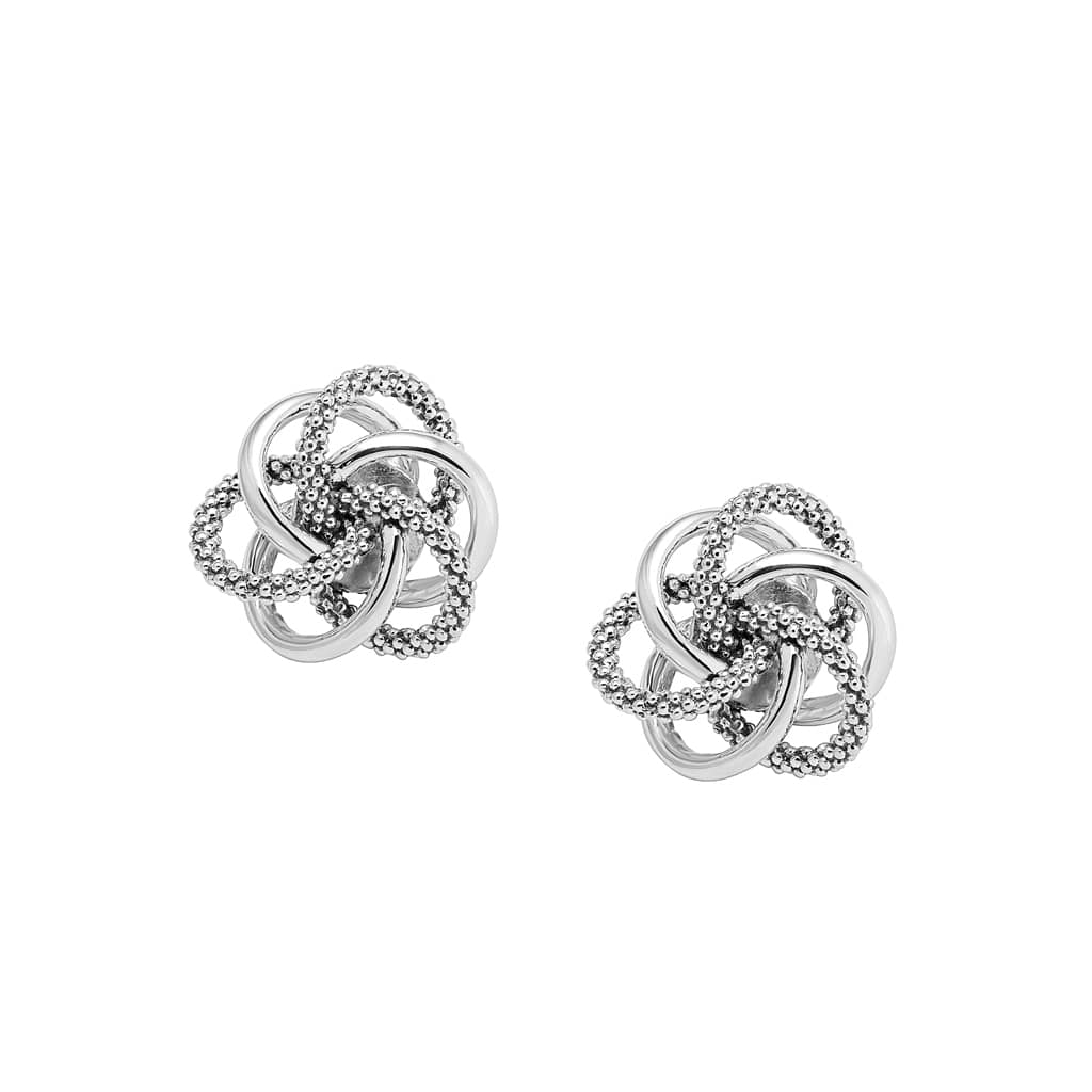 Love Knot Large Silver Love Knot Stud Earrings - Image 3