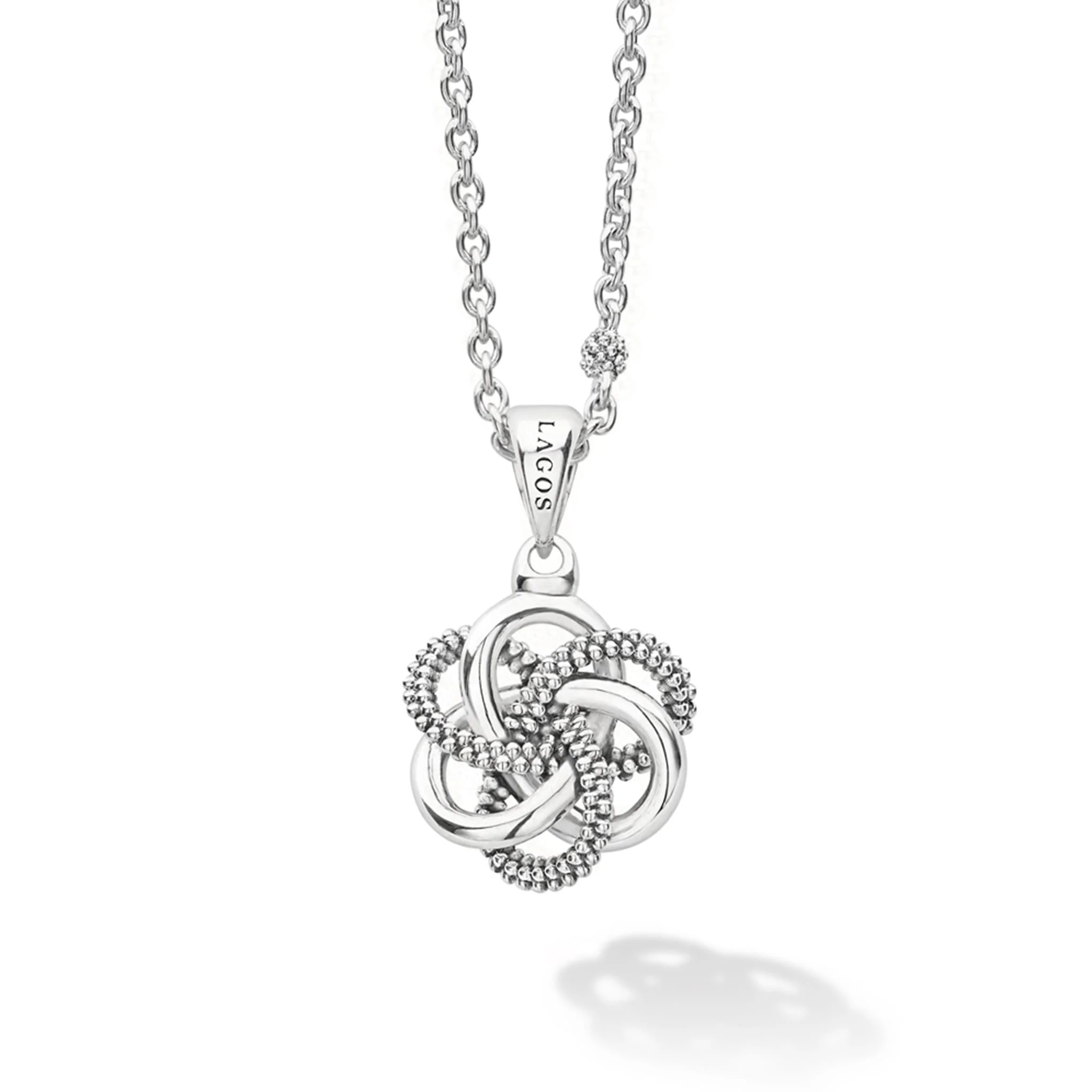 Love Knot Small Sterling Silver Love Knot Pendant Necklace