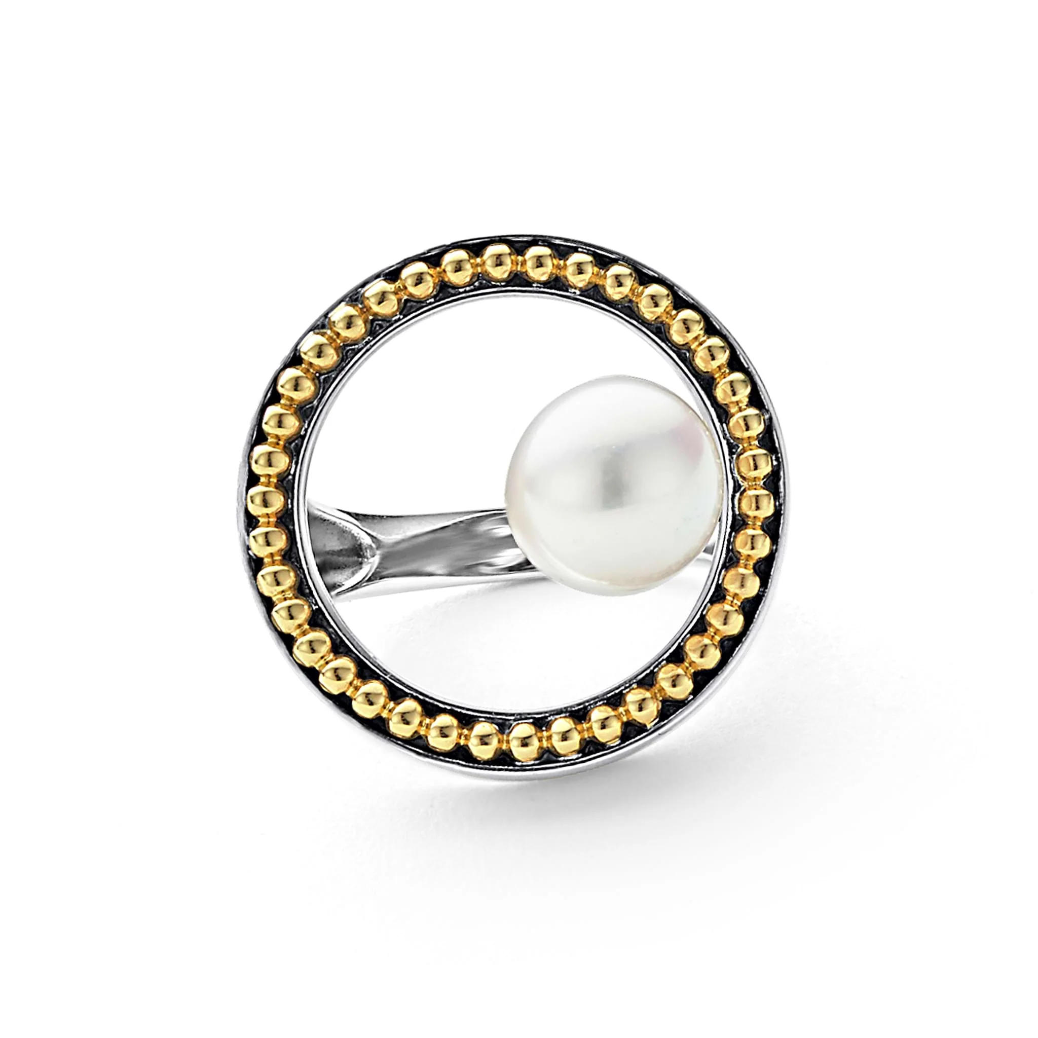 Luna Circle Pearl Statement Ring - Image 3