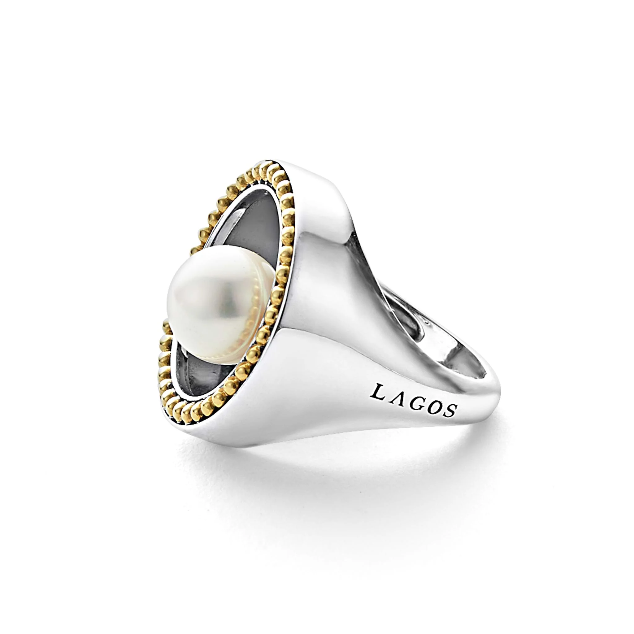 Luna Circle Pearl Statement Ring - Image 4