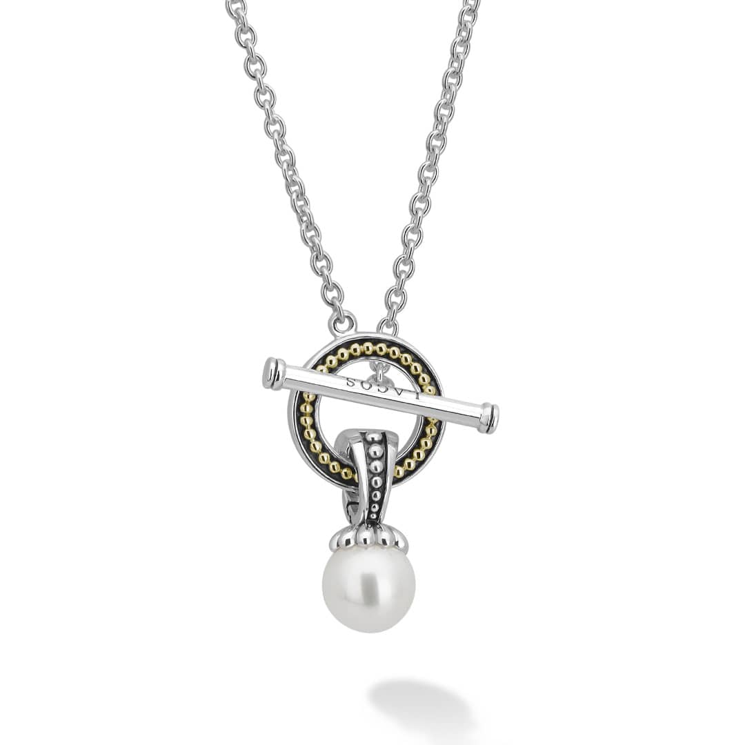 Luna Pearl Toggle Pendant Necklace