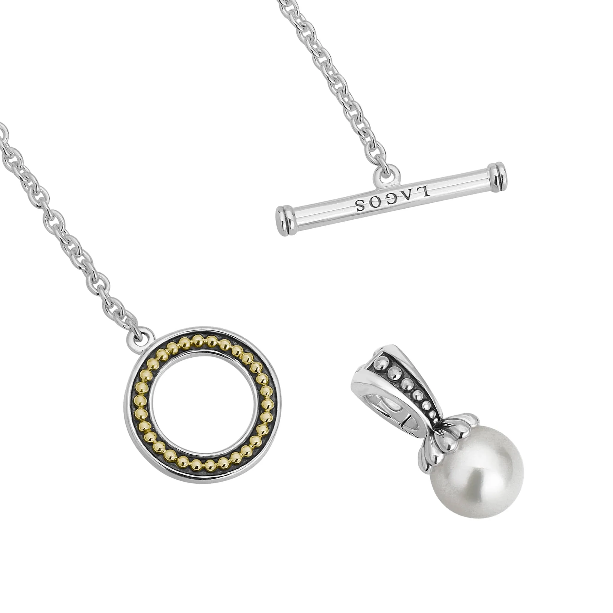 Luna Pearl Toggle Pendant Necklace - Image 5