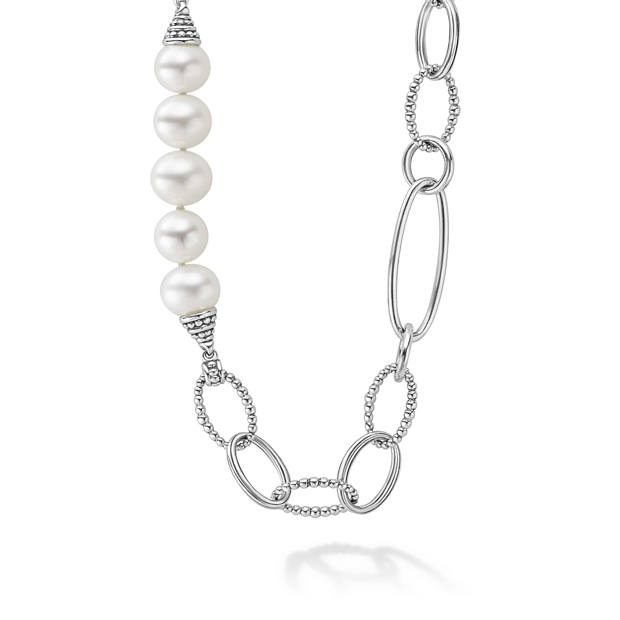 Luna Caviar Pearl Link Necklace