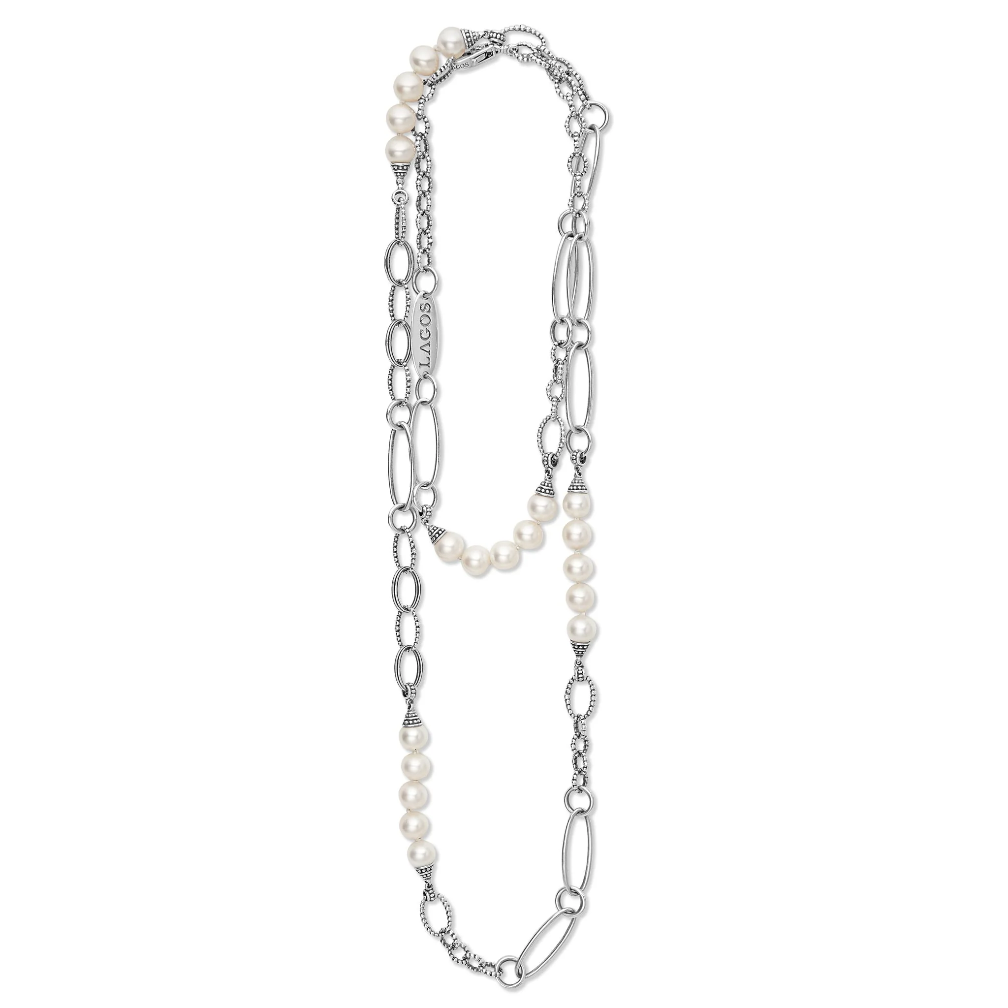 Luna Caviar Pearl Link Necklace - Image 3