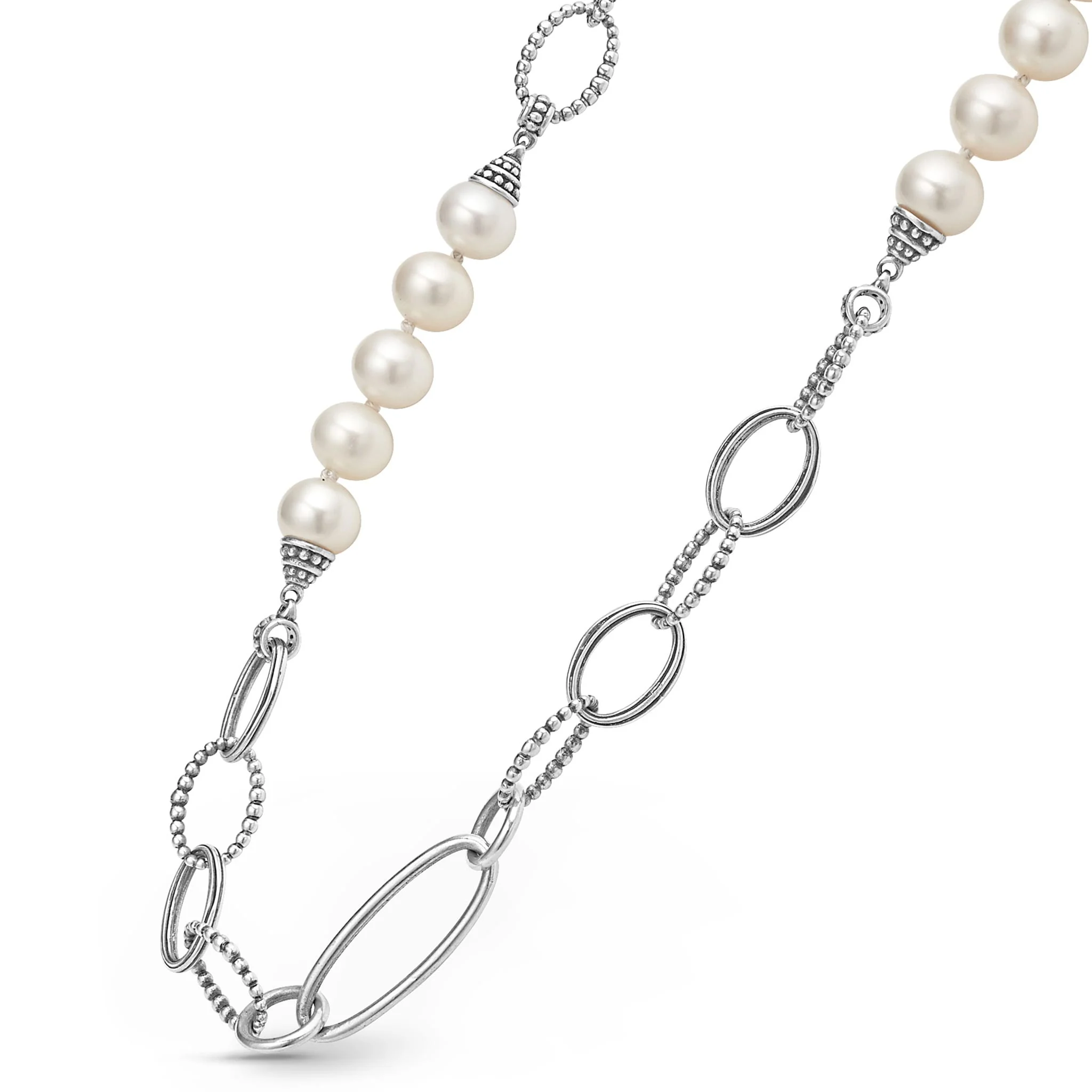Luna Caviar Pearl Link Necklace - Image 4