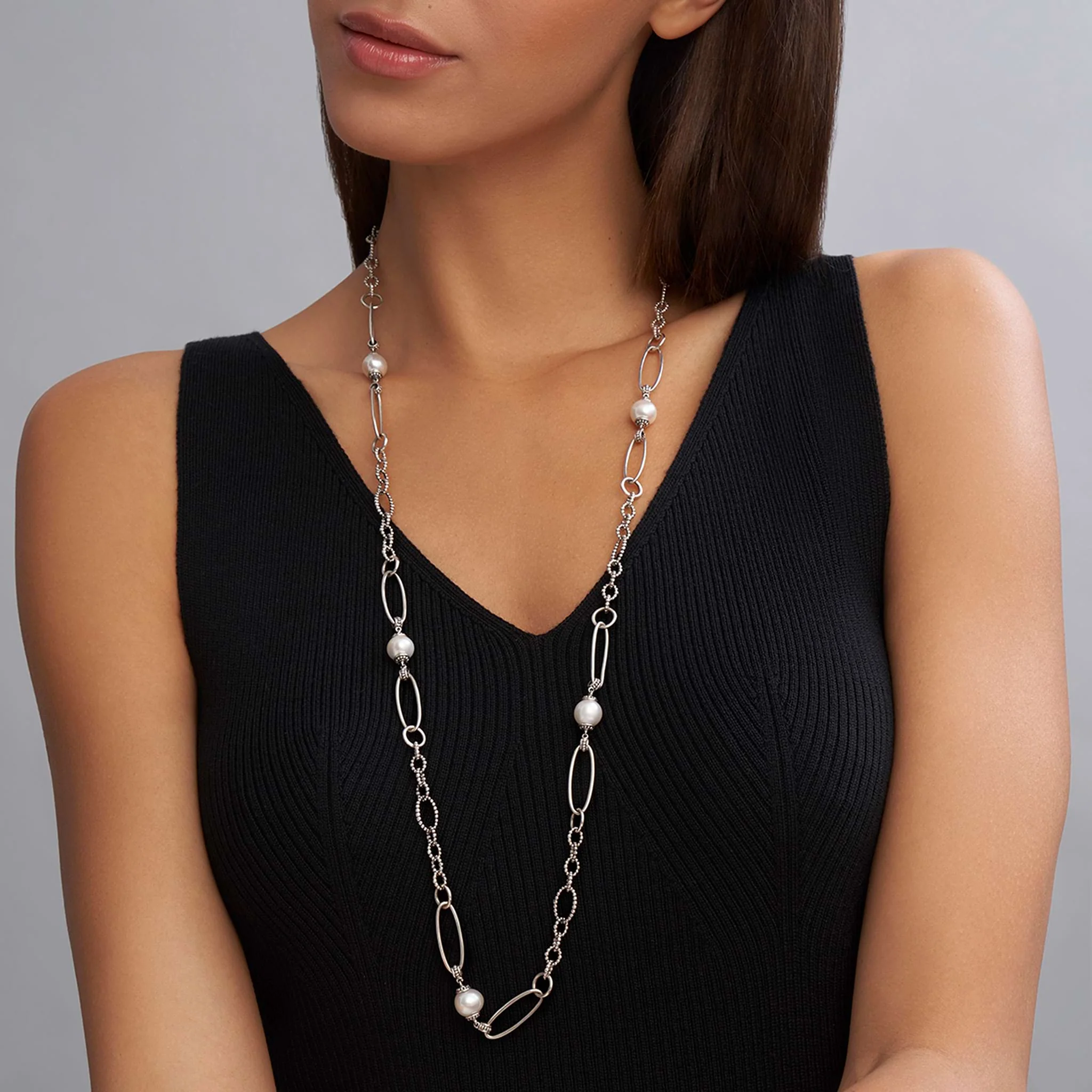 Luna Pearl Link Necklace - Image 2