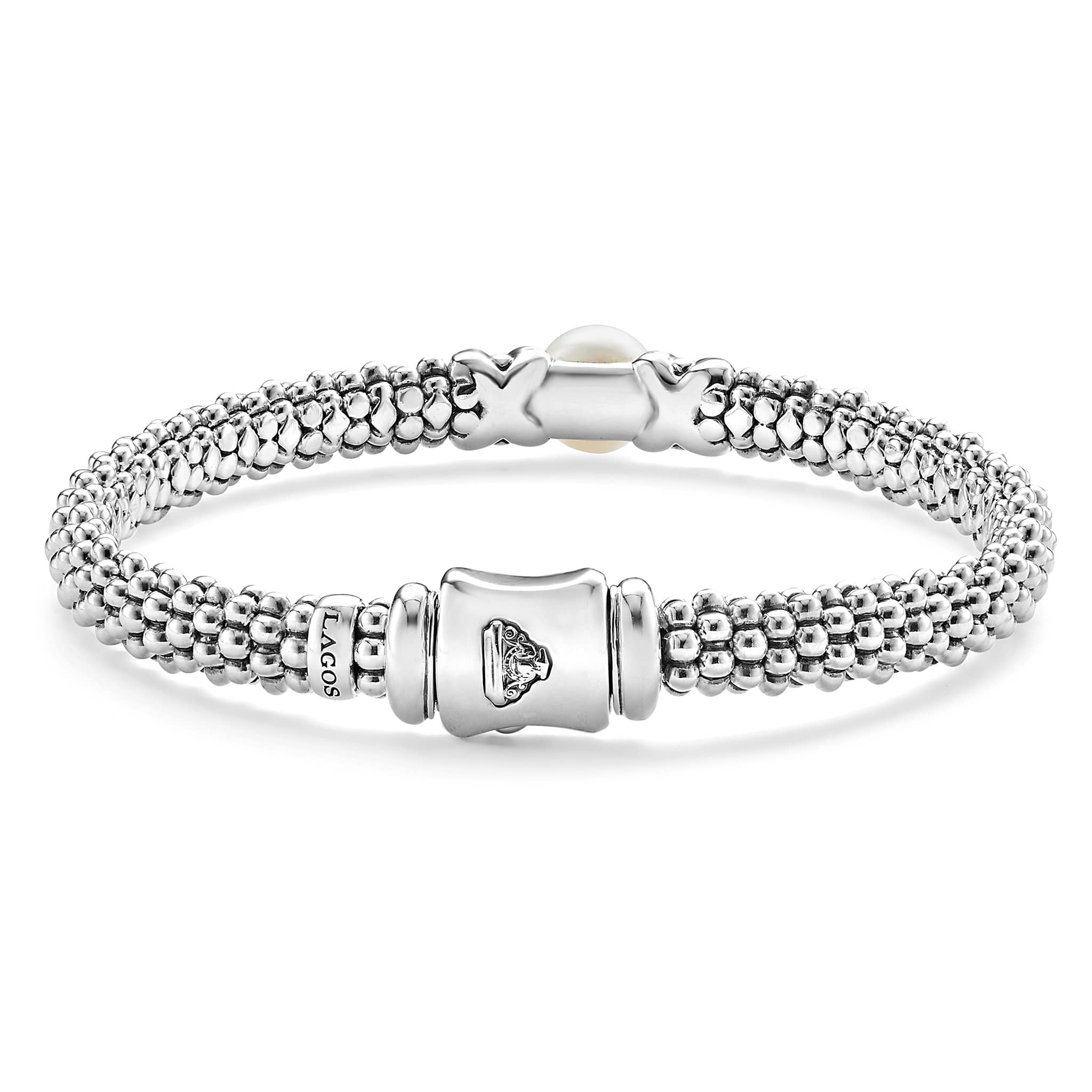 Luna Two-Tone X Pearl Caviar Bracelet | 6mm - Image 5