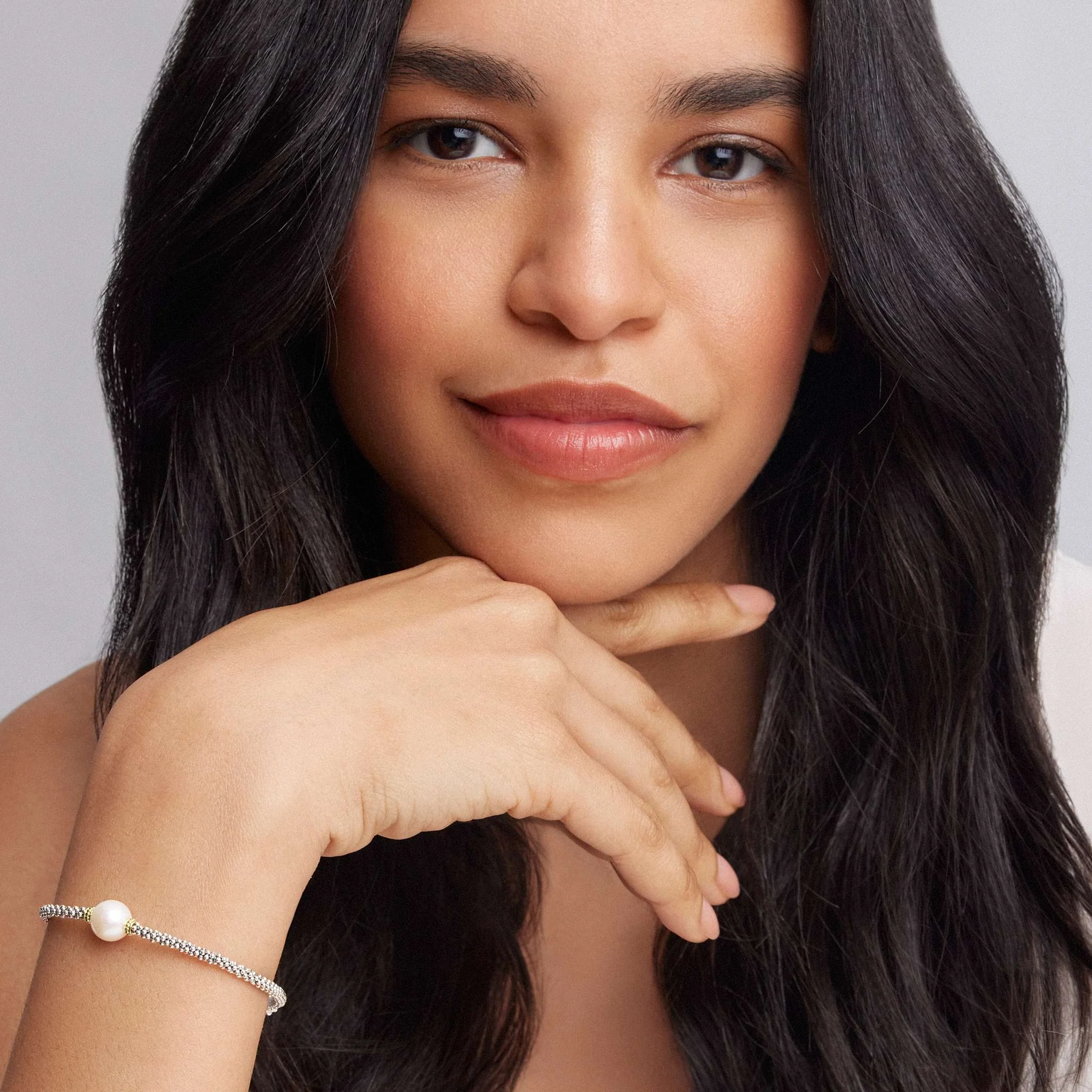 Luna Single Pearl Caviar Bracelet | 3mm - Image 2