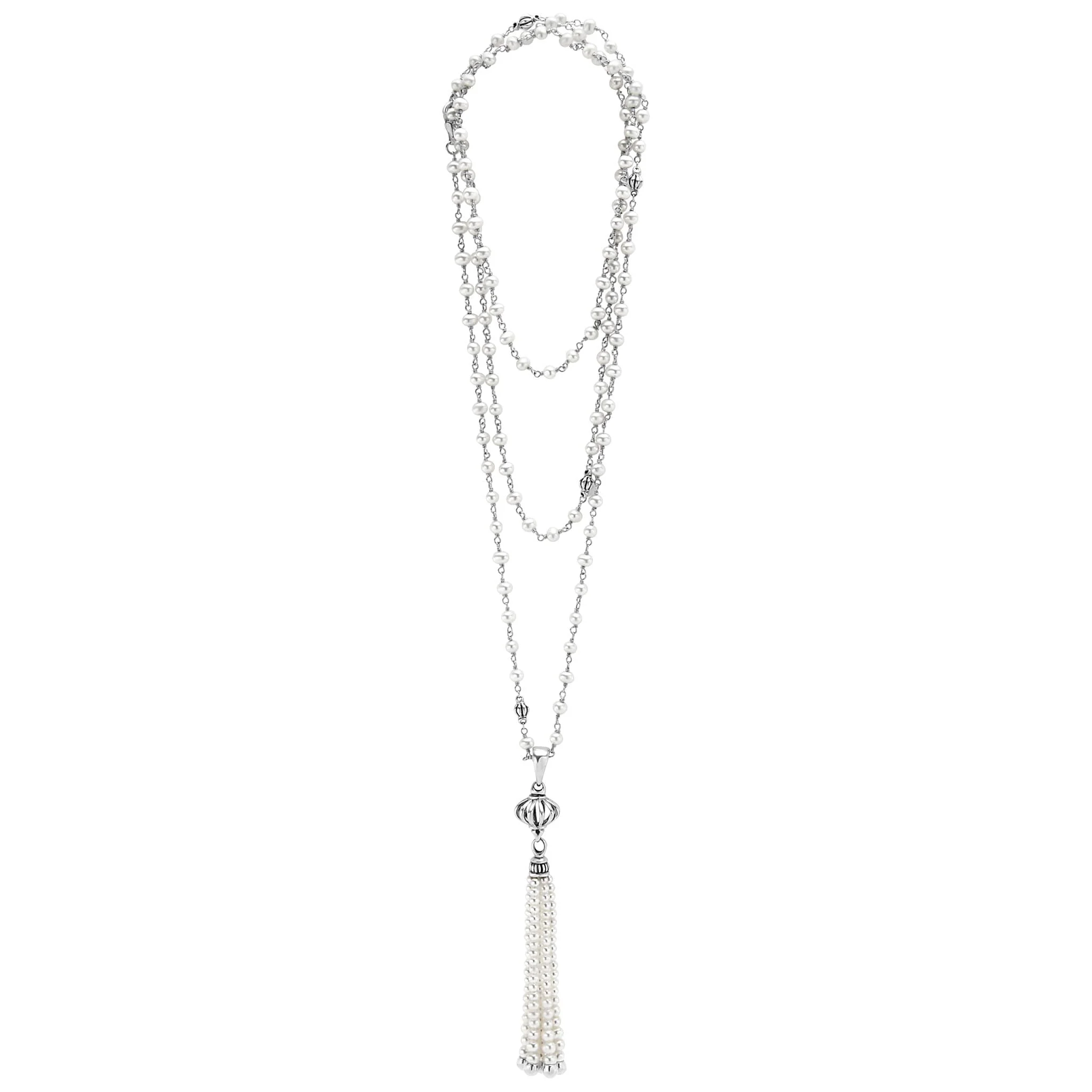 Luna Pearl Tassel Pendant Necklace - Image 3