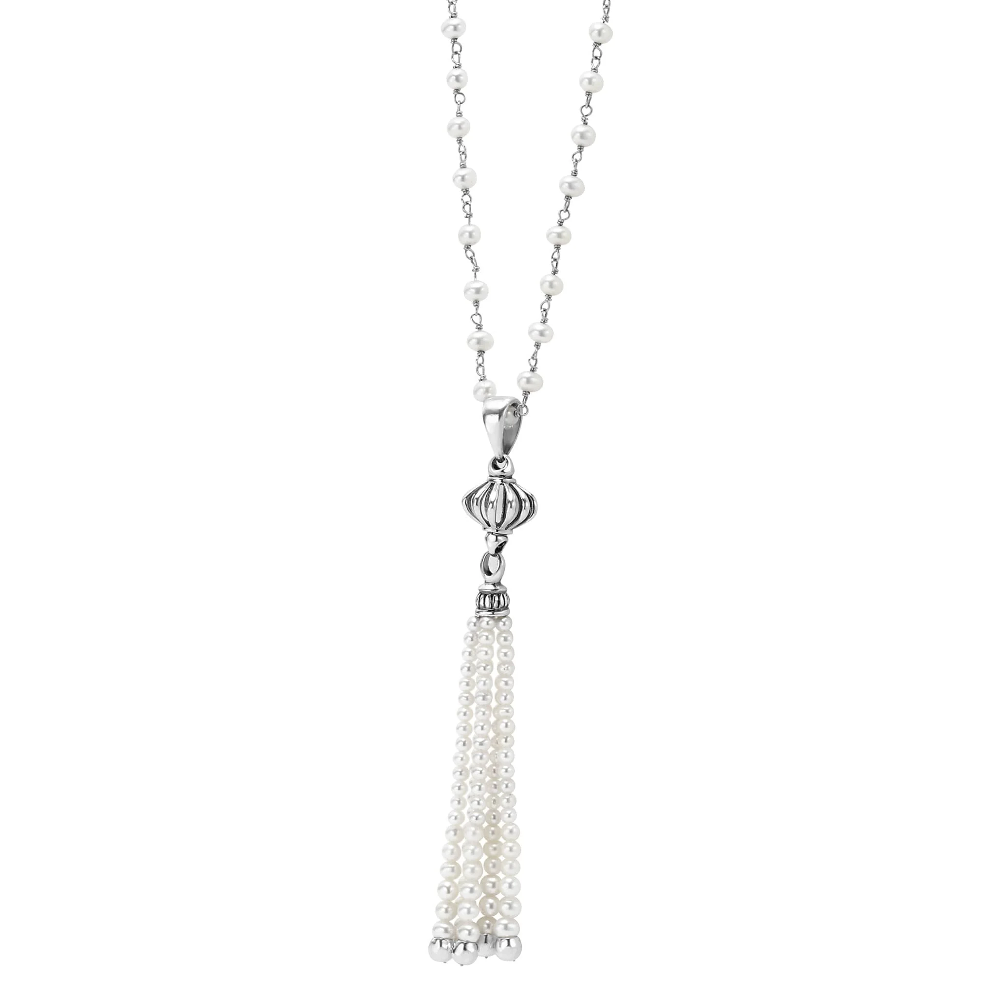 Luna Pearl Tassel Pendant Necklace - Image 4