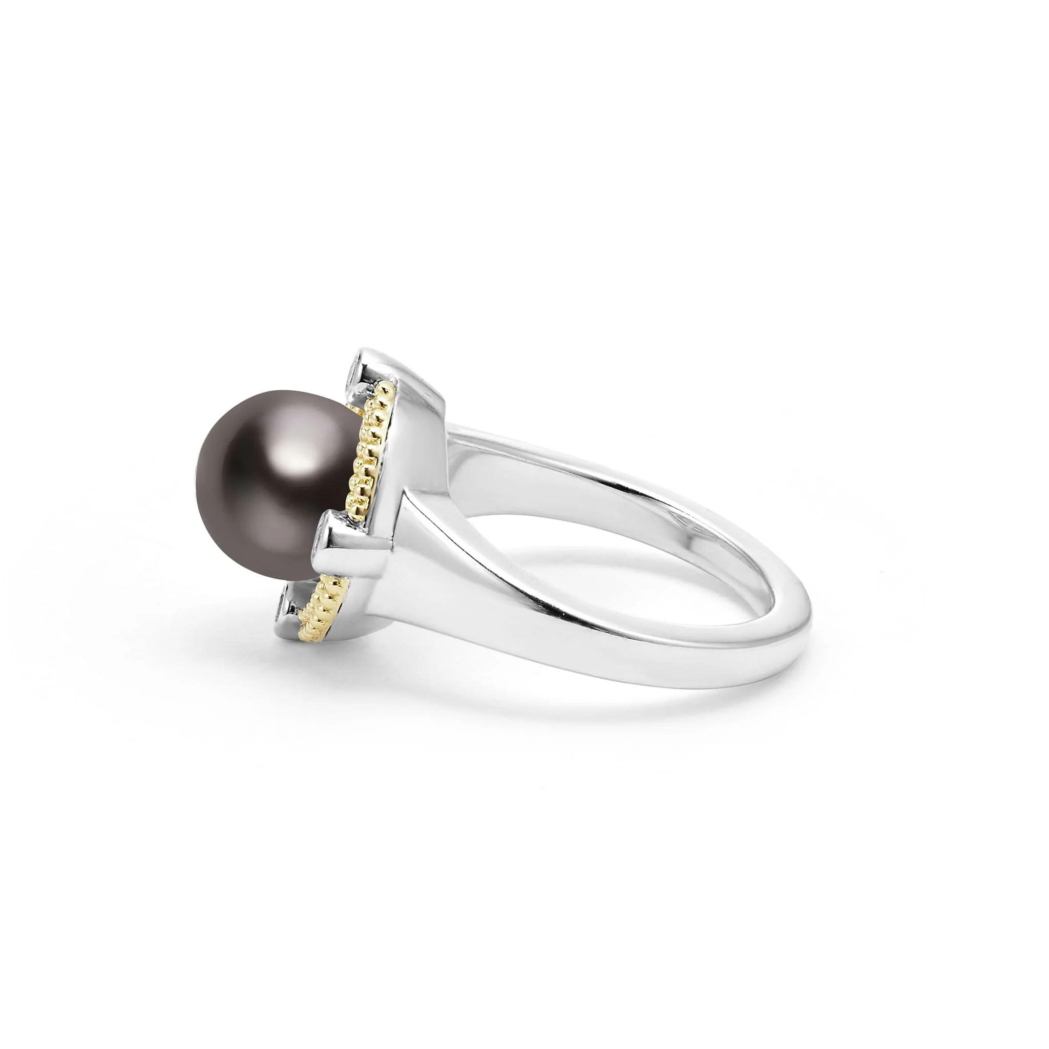 Luna Tahitian Black Pearl Diamond Ring - Image 3