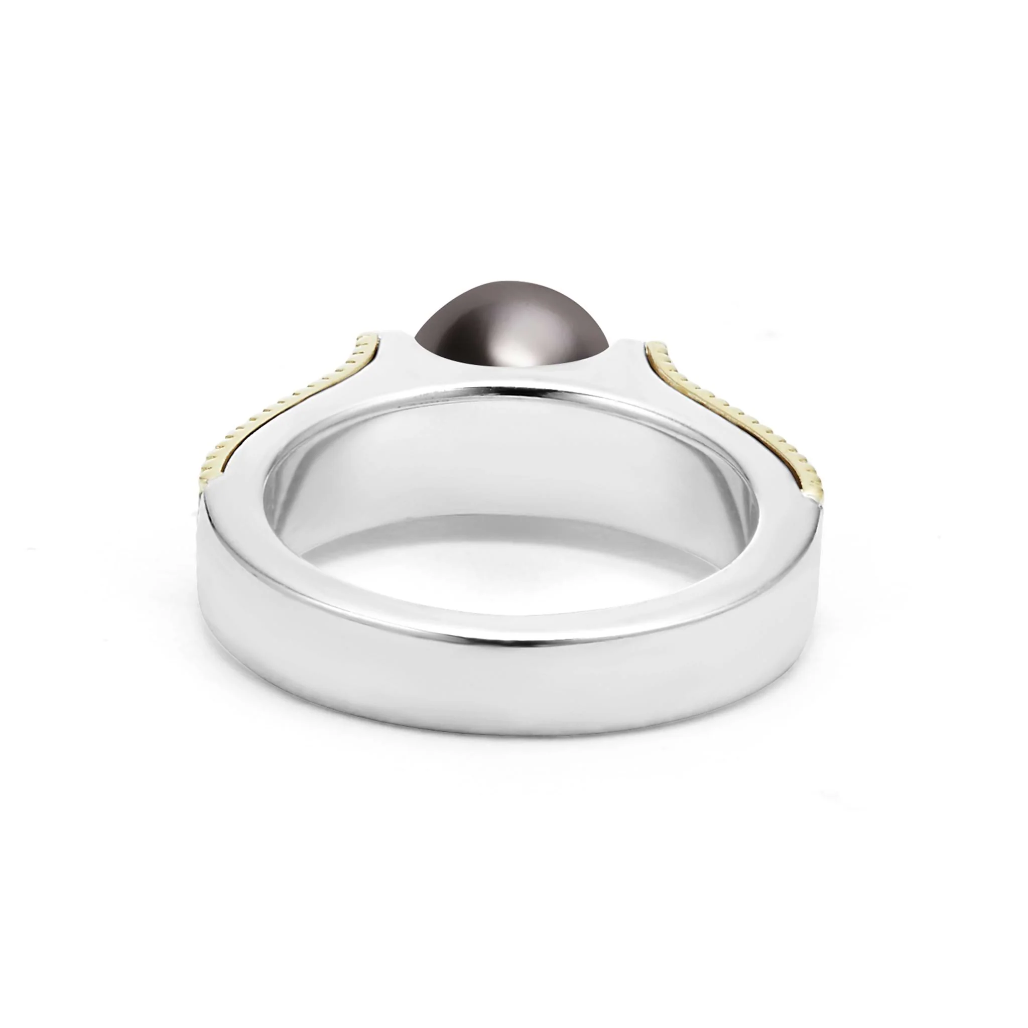 Luna Two-Tone Tahitian Black Pearl Ring - Image 5
