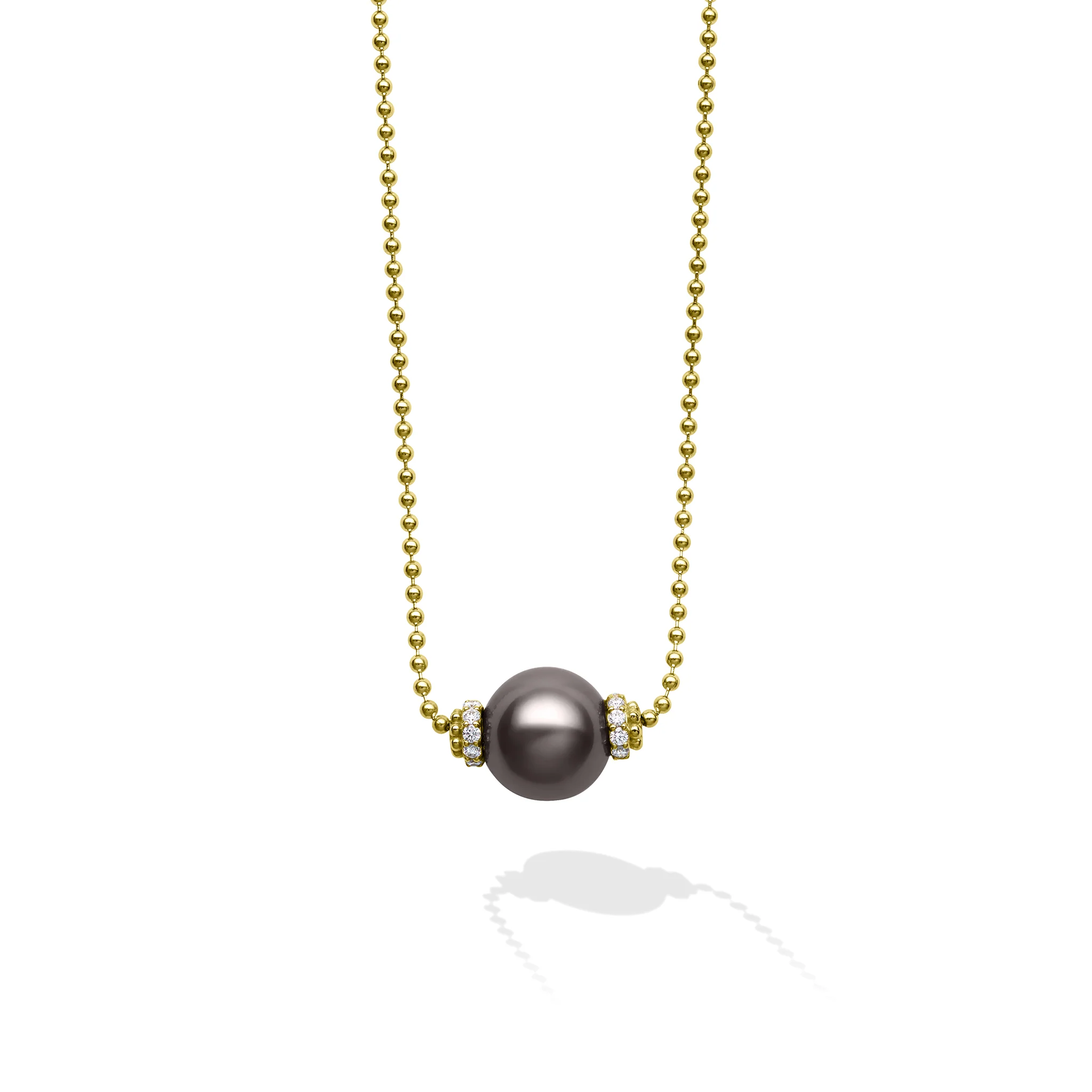 Luna 18K Gold Black Pearl Chain Necklace