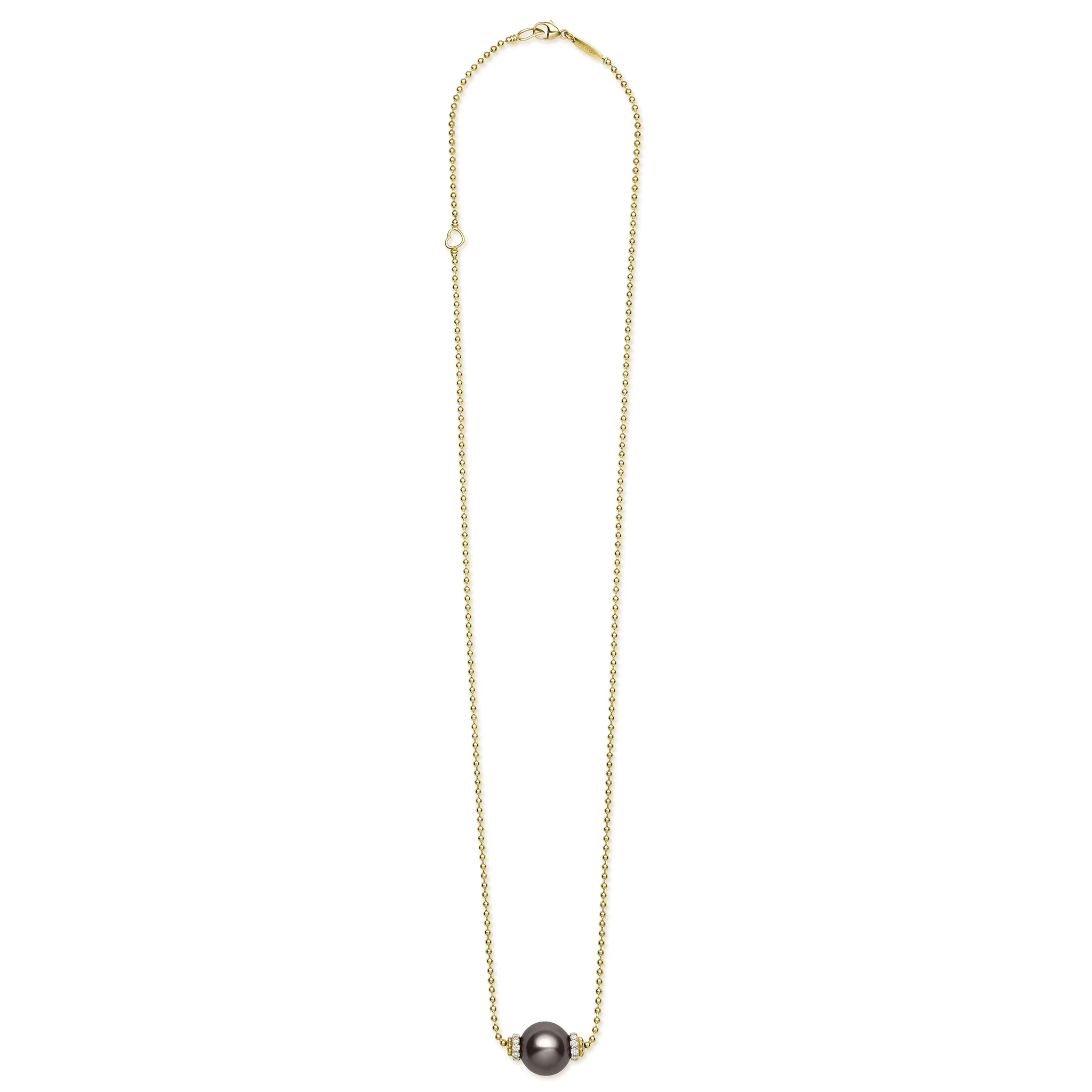 Luna 18K Gold Black Pearl Chain Necklace - Image 2