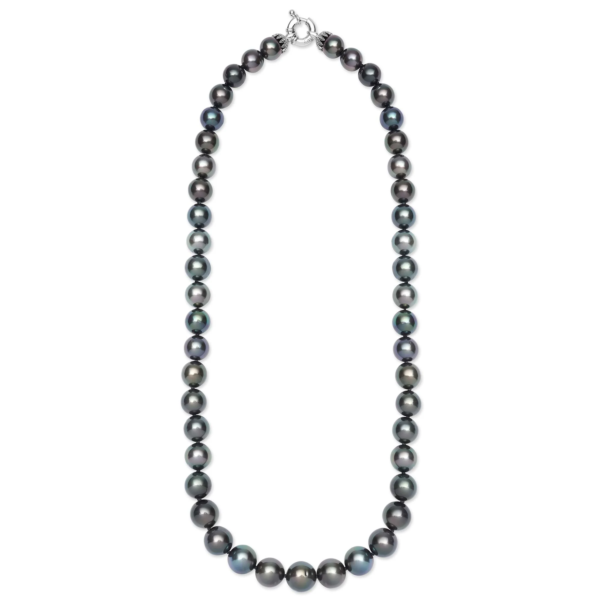 Luna Sterling Silver Tahitian Black Pearl Strand Necklace - Image 2