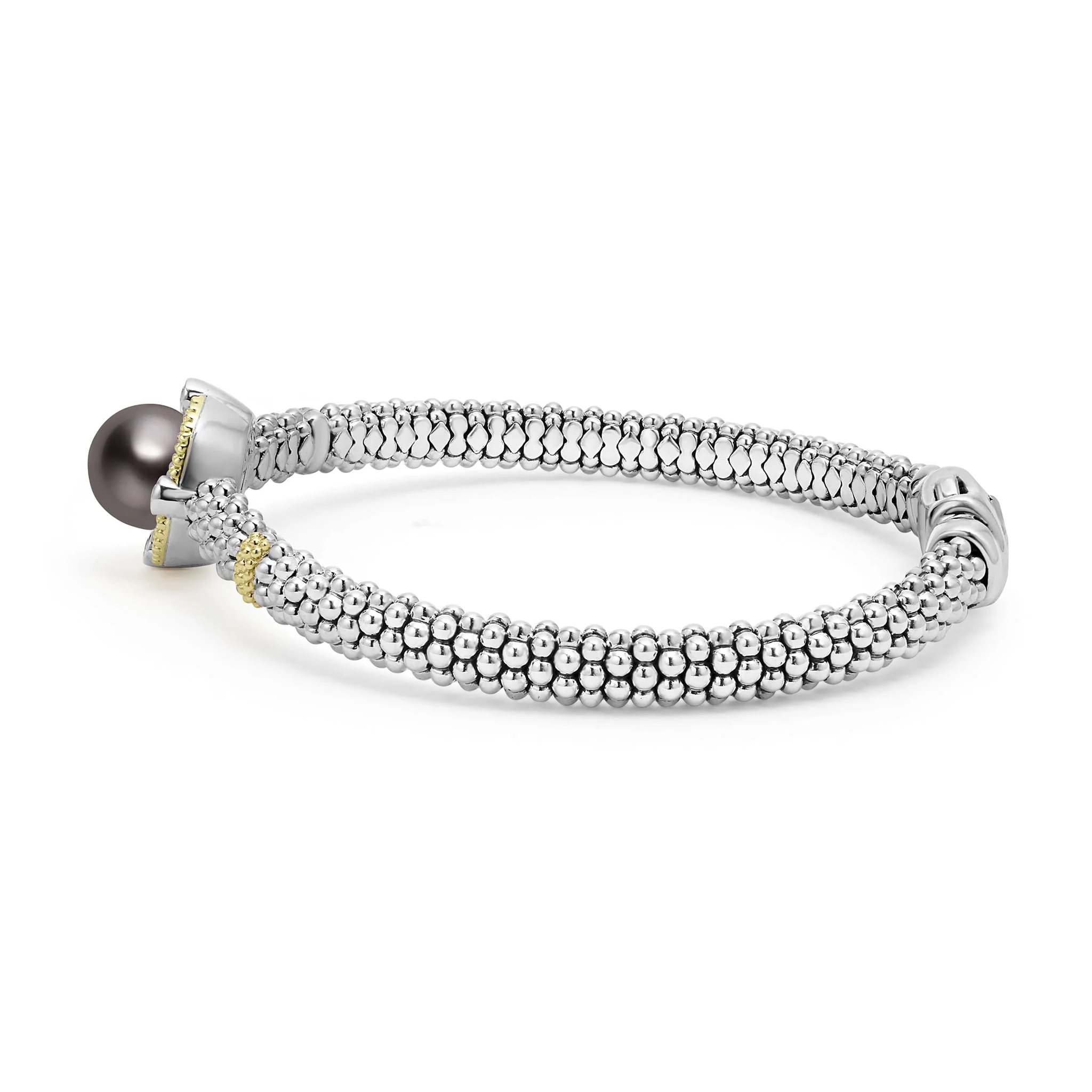 Luna Tahitian Black Pearl Diamond Caviar Bracelet | 6mm - Image 4