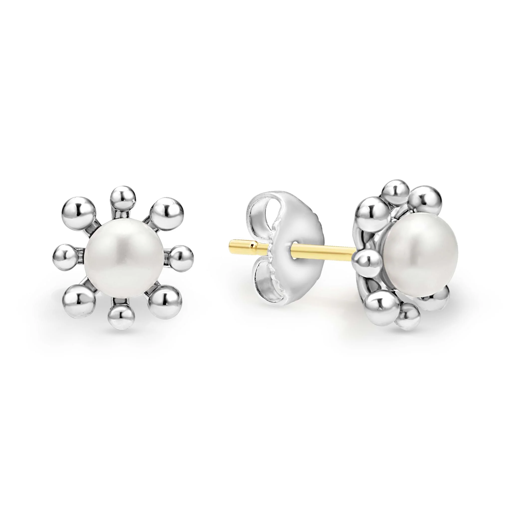 Luna Fleur Pearl Stud Earrings - Image 3