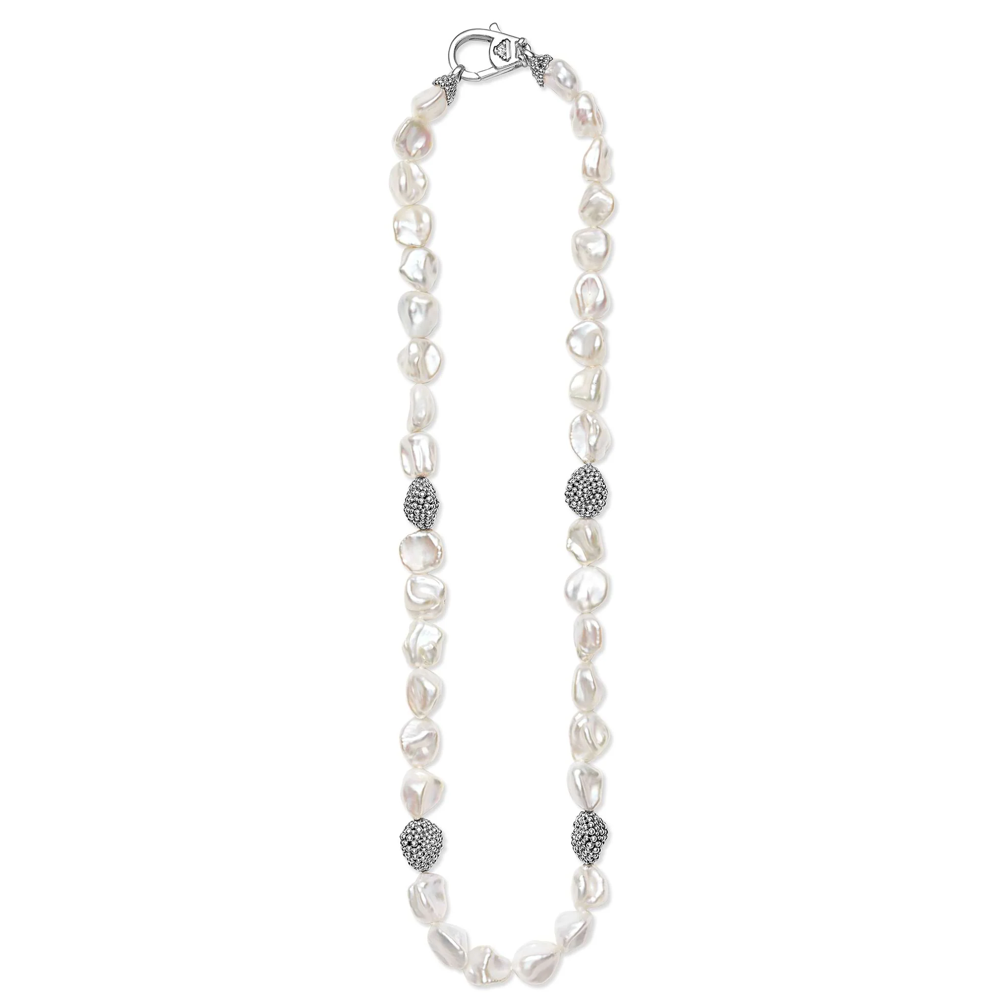 Luna Sterling Silver Keshi Pearl Necklace - Image 3