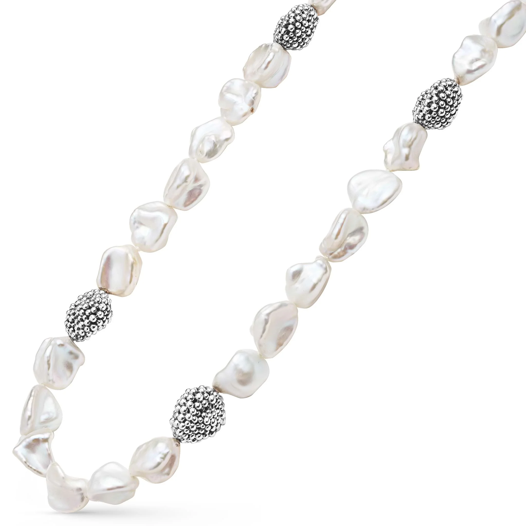 Luna Sterling Silver Keshi Pearl Necklace - Image 4