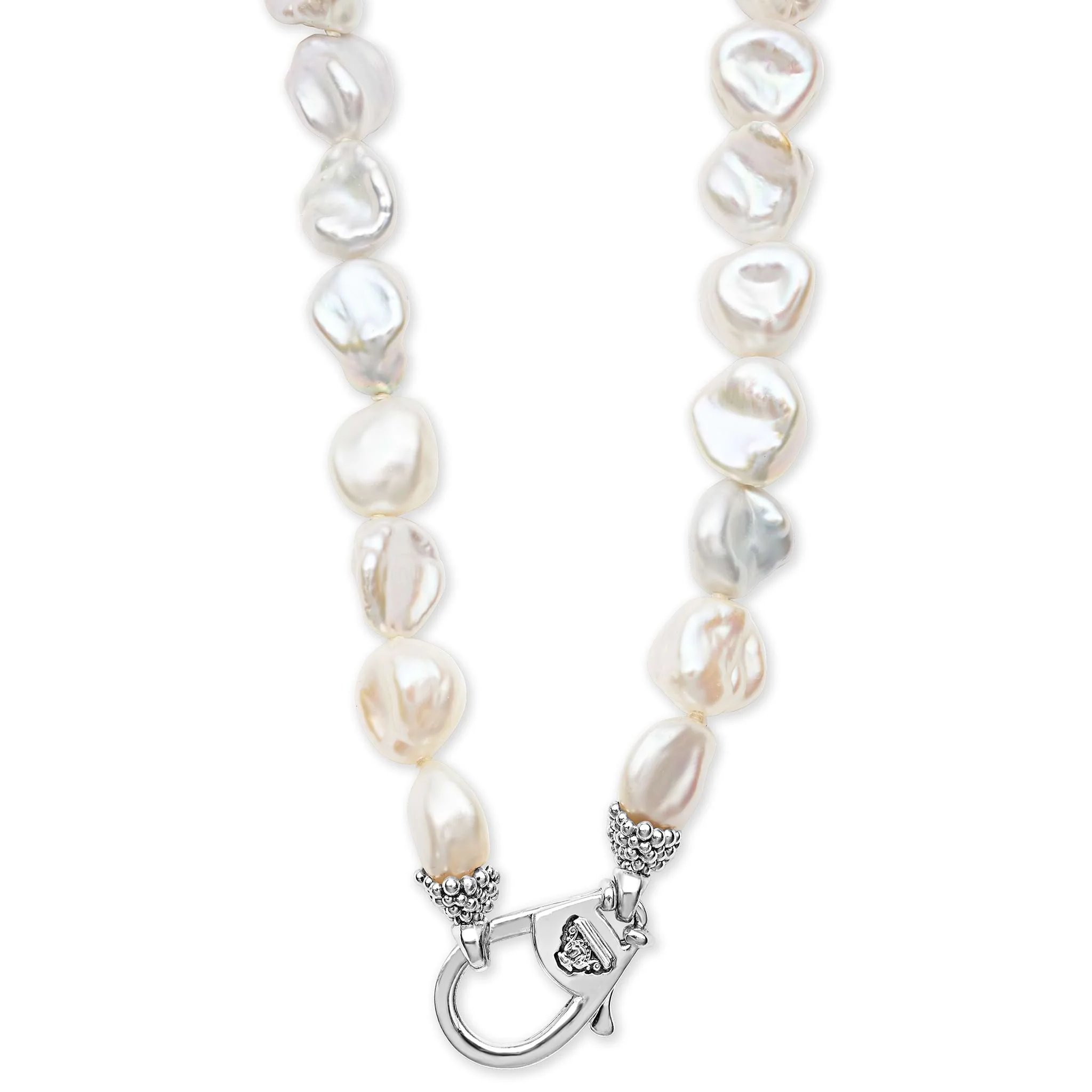 Luna Long Sterling Silver Keshi Pearl Necklace - Image 5