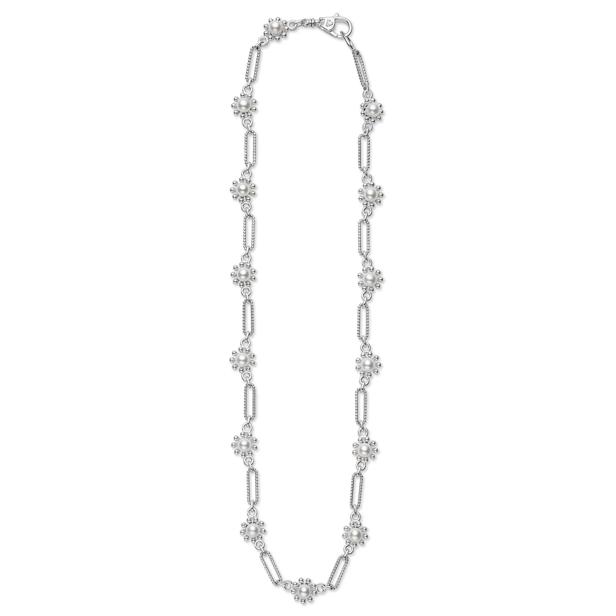 Luna Fleur Pearl Link Necklace - Image 3