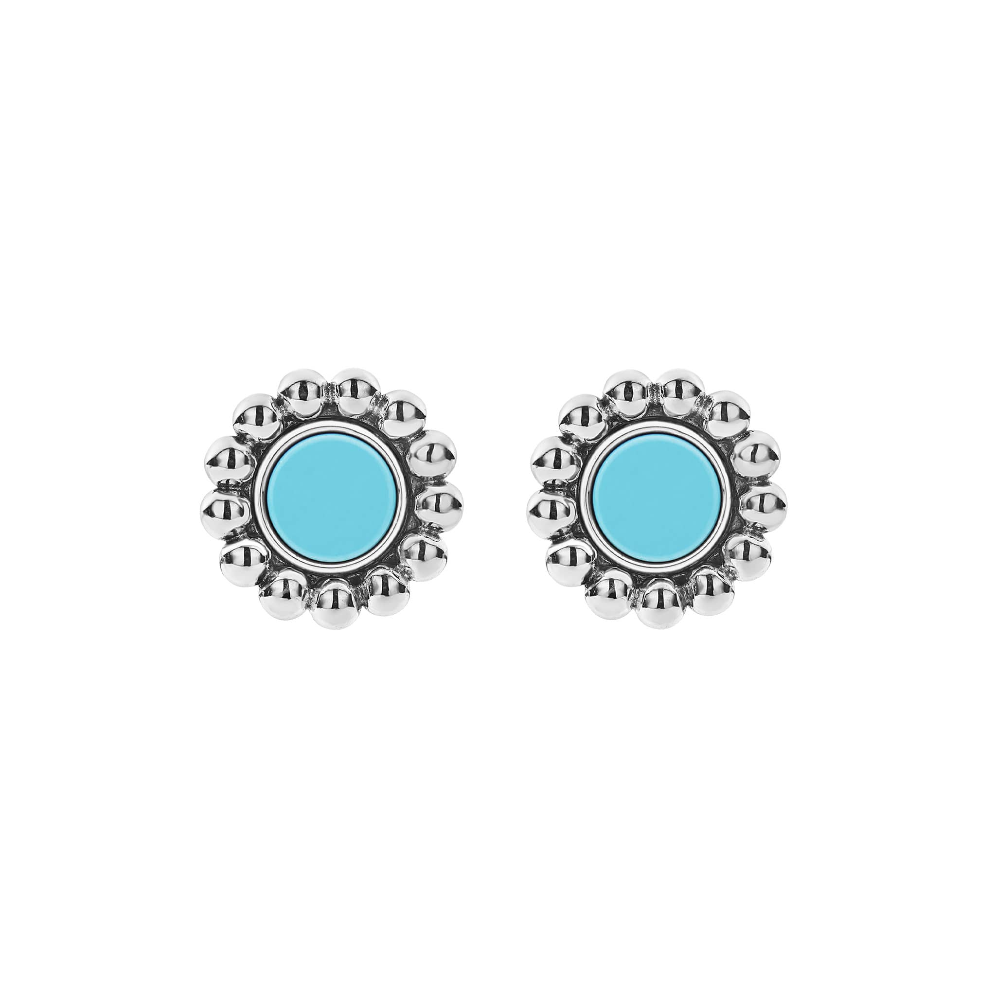 Maya Sterling Silver Ceramic Circle Stud Earrings - Image 3