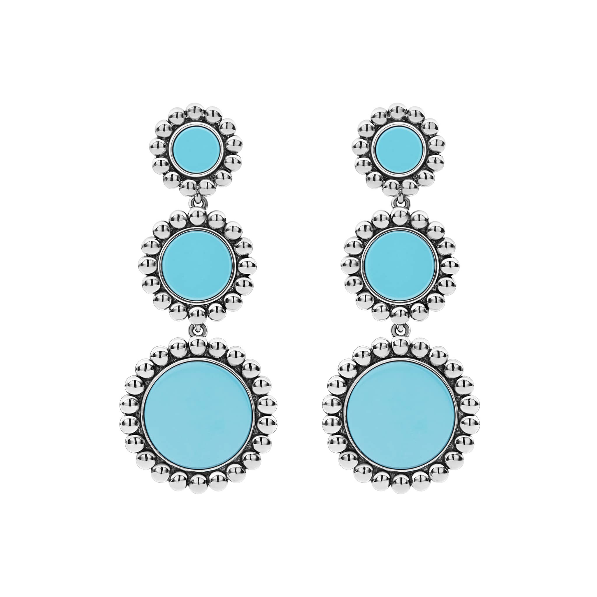 Maya Three Ceramic Circle Drop Earrings - Image 3